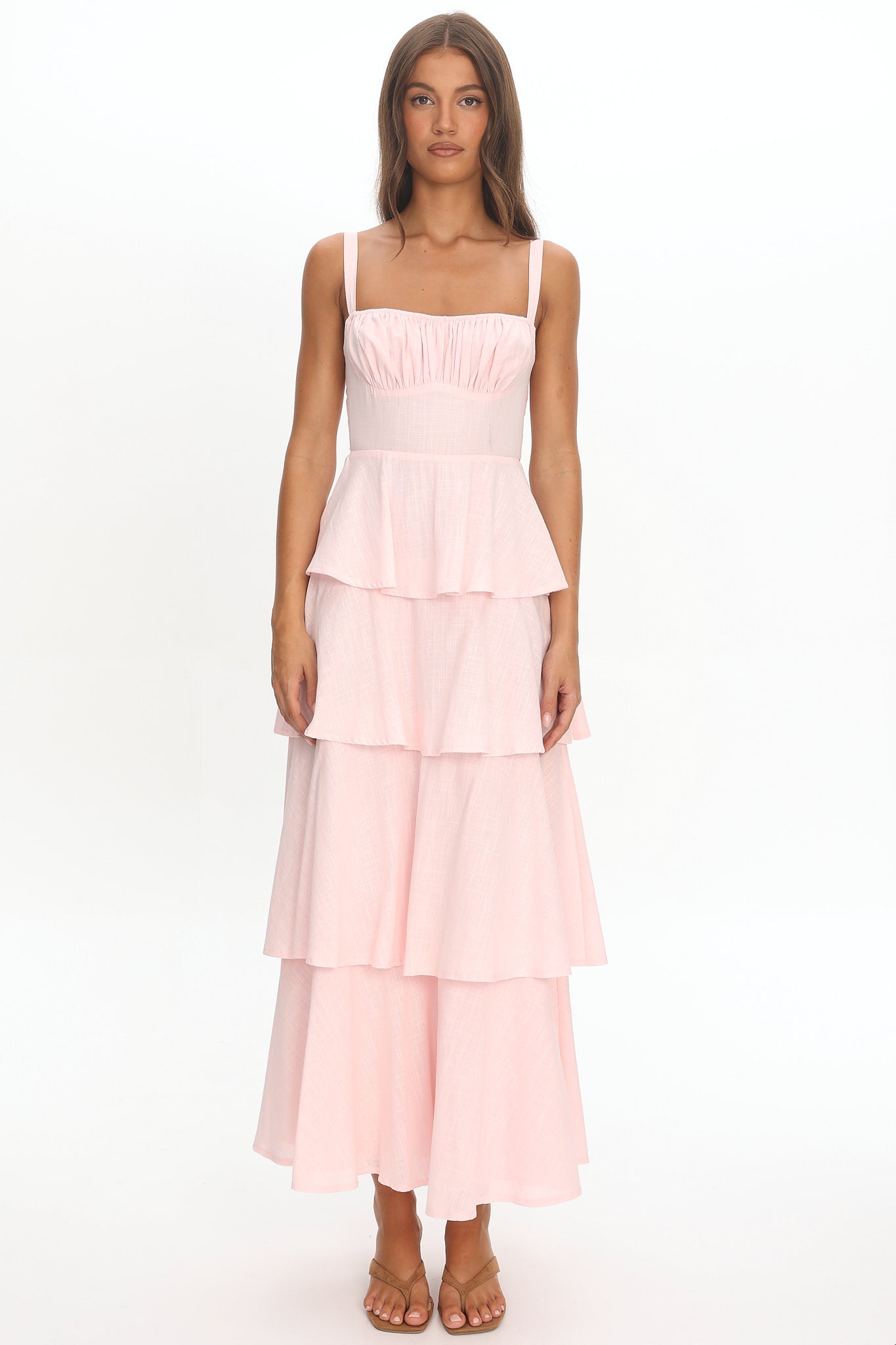 Provence Bloom Tiered Maxi Dress Rosewater | Selfie Leslie
