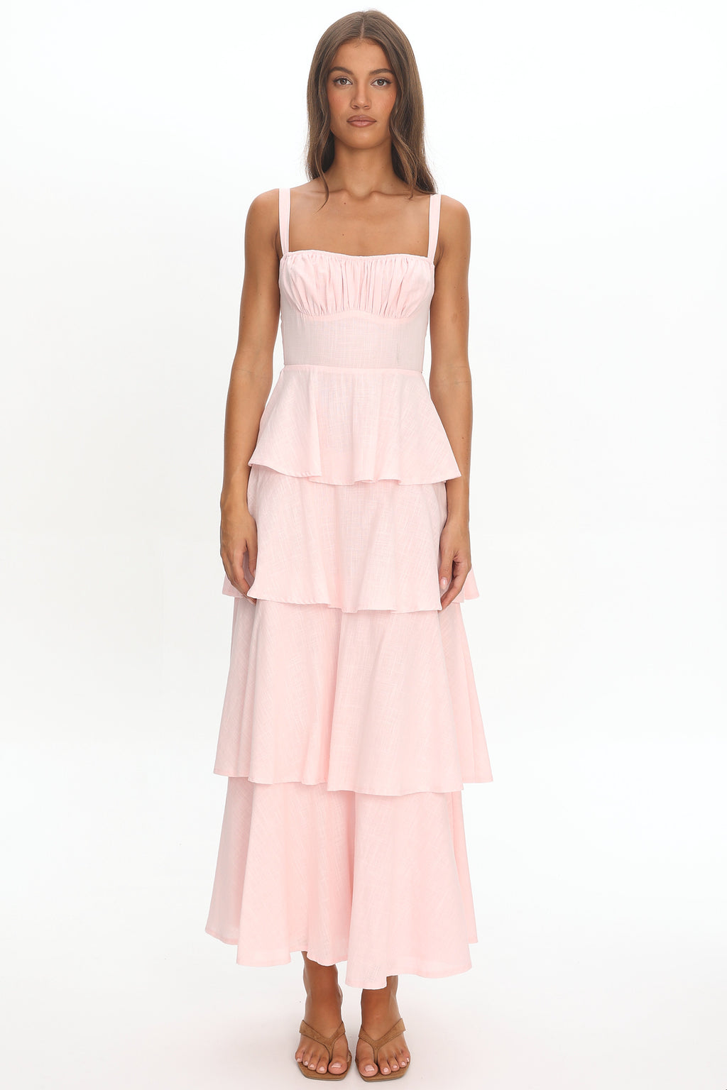 Provence Bloom Tiered Maxi Dress Rosewater by Selfie Leslie