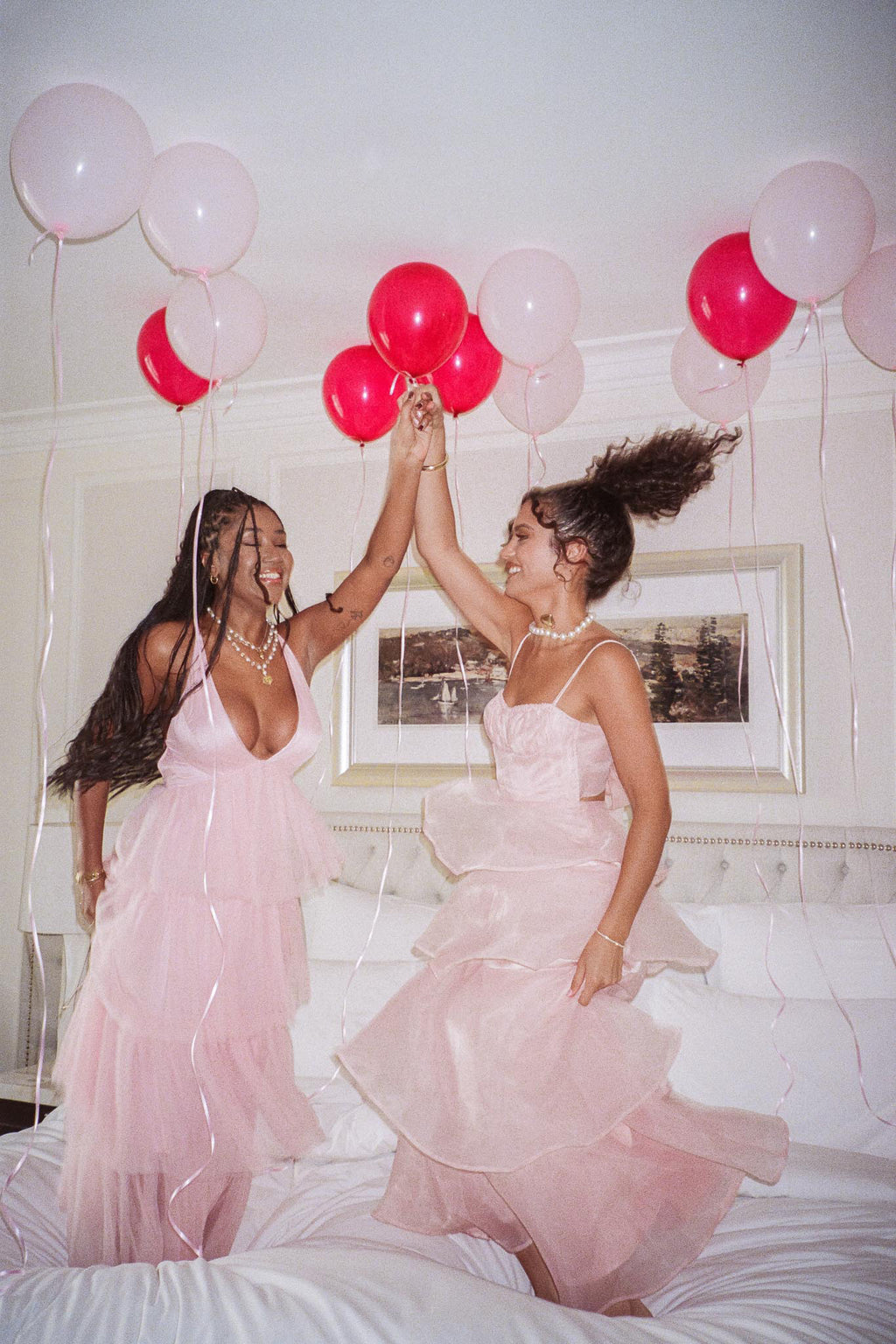 Provence Bloom Tiered Midi Dress Blush by Selfie Leslie