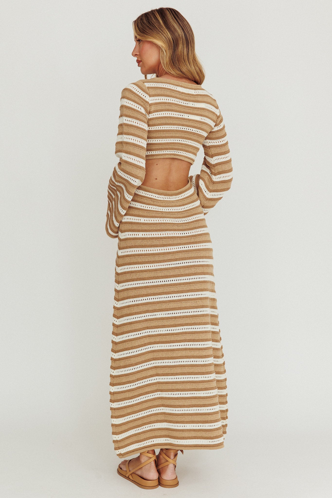 Meredith Long Sleeve Cut-Out Maxi Dress Chocolate - S Meredith Long Sleeve Cut-Out Maxi Dress Chocolate - S