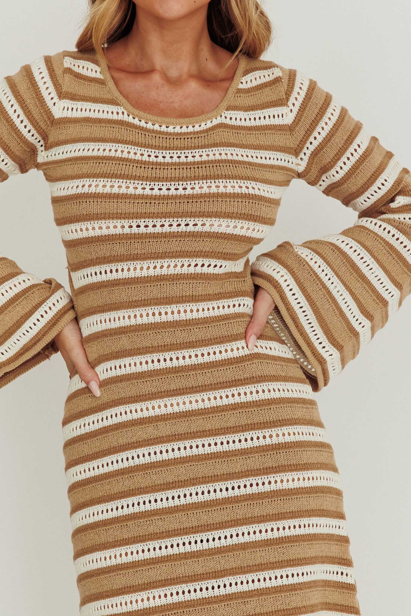 Meredith Long Sleeve Cut-Out Maxi Dress Chocolate - S Meredith Long Sleeve Cut-Out Maxi Dress Chocolate - S