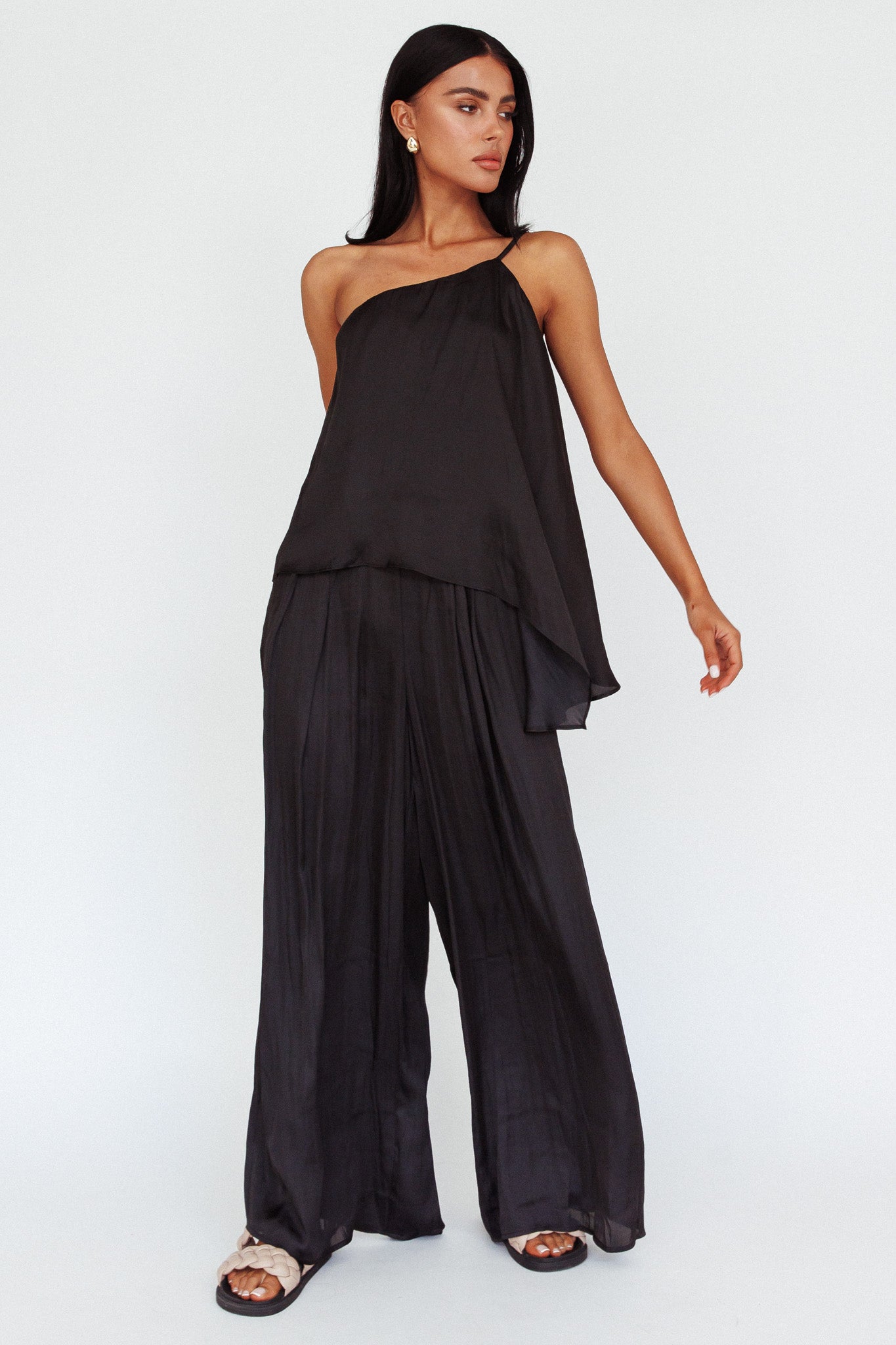 Pollina Wide Leg Pants Black by Selfie Leslie