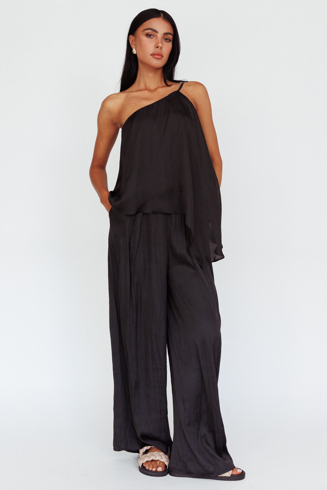 Pollina Wide Leg Pants Black by Selfie Leslie