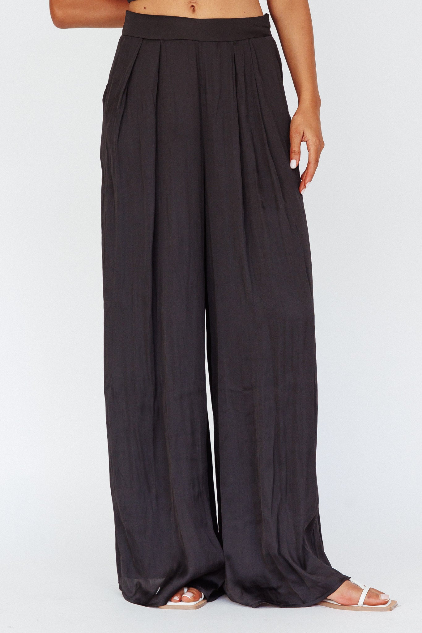 Pollina Wide Leg Pants Black by Selfie Leslie