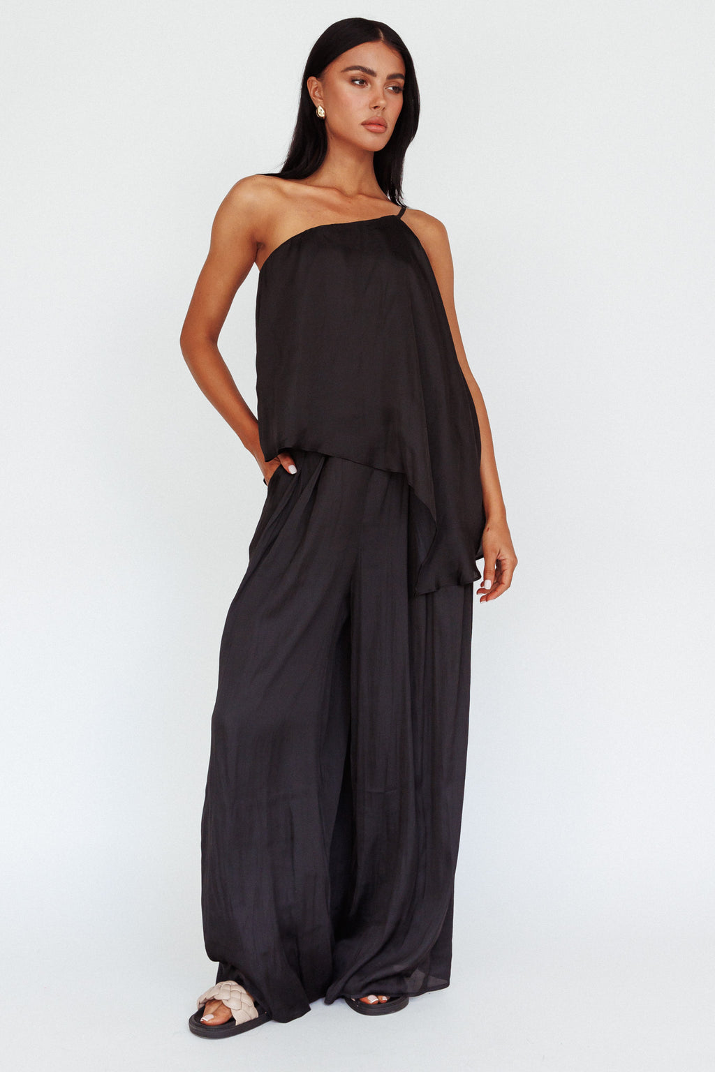 Pollina Wide Leg Pants Black by Selfie Leslie