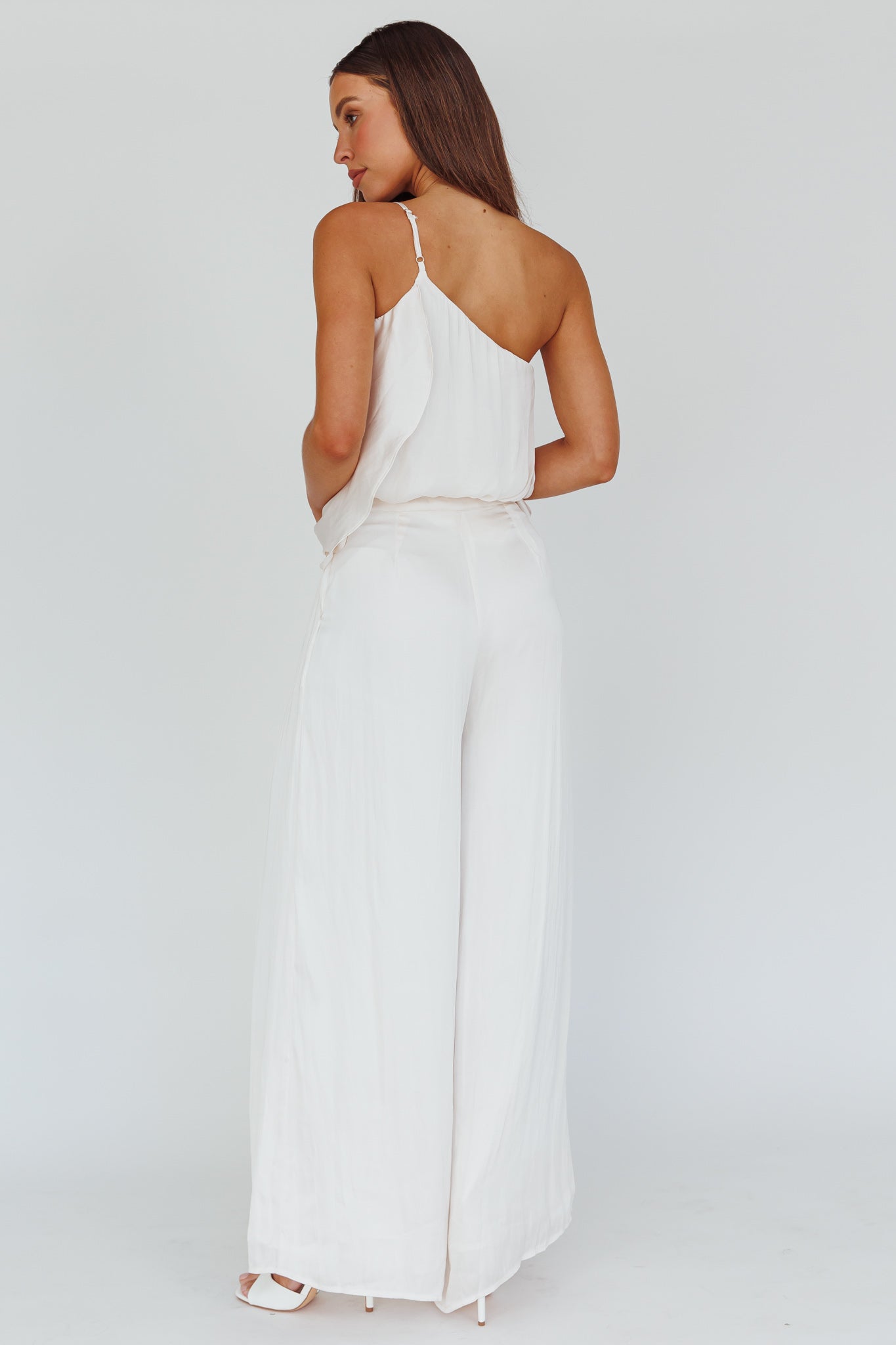 Pollina Wide Leg Pants Cream by Selfie Leslie