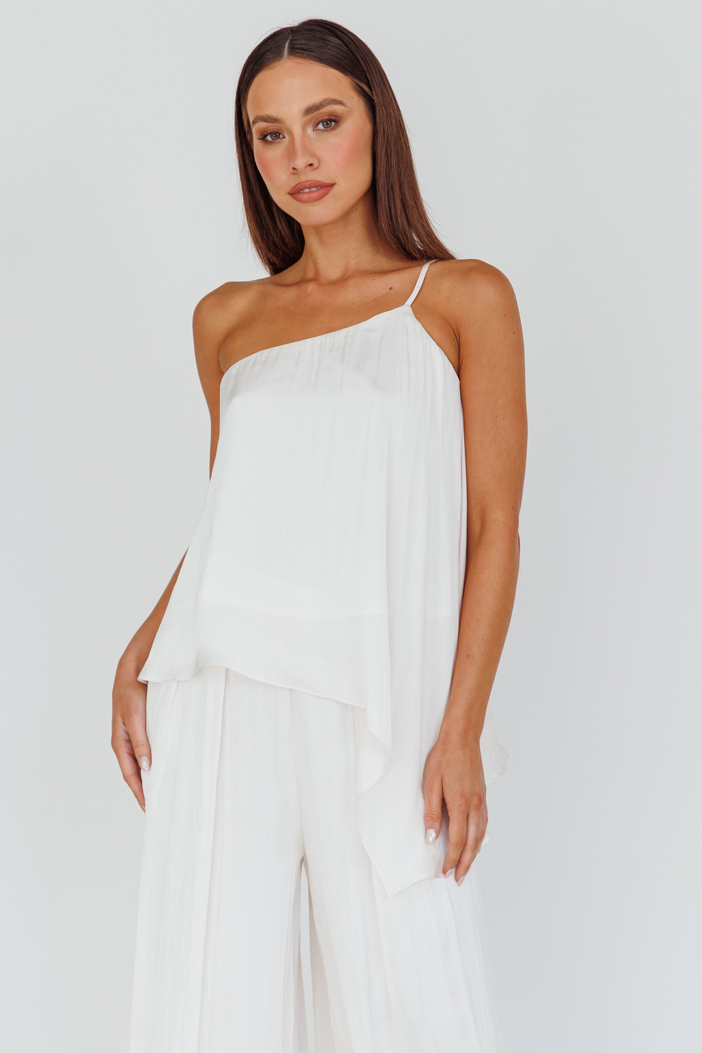 Pollina One Shoulder Top Cream by Selfie Leslie