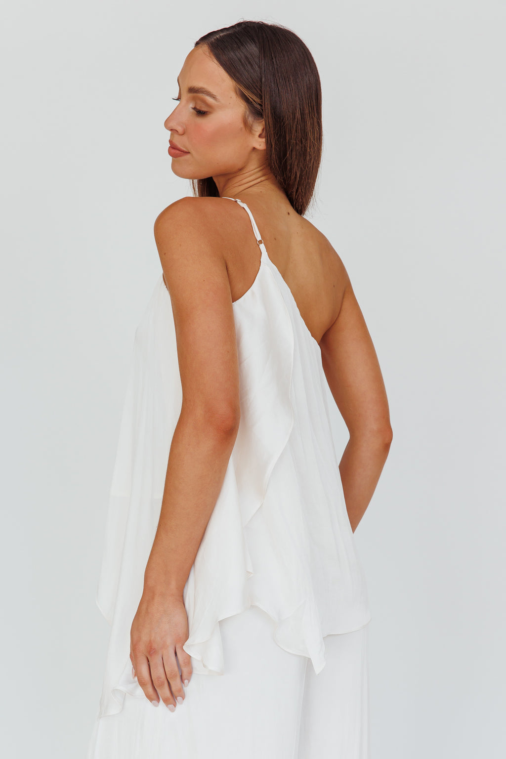 Pollina One Shoulder Top Cream by Selfie Leslie