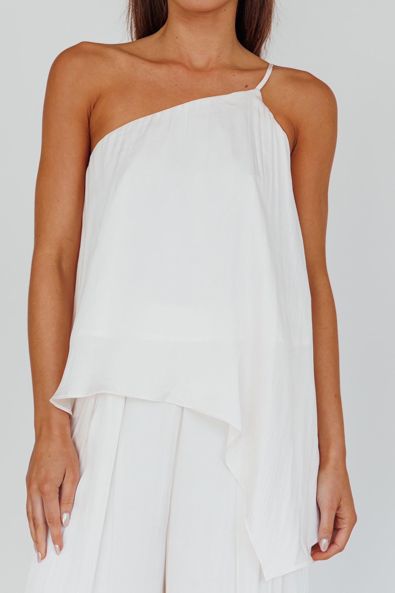 Pollina One Shoulder Top Cream by Selfie Leslie