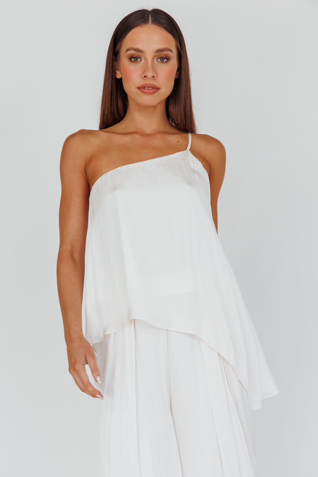 Pollina One Shoulder Top Cream by Selfie Leslie