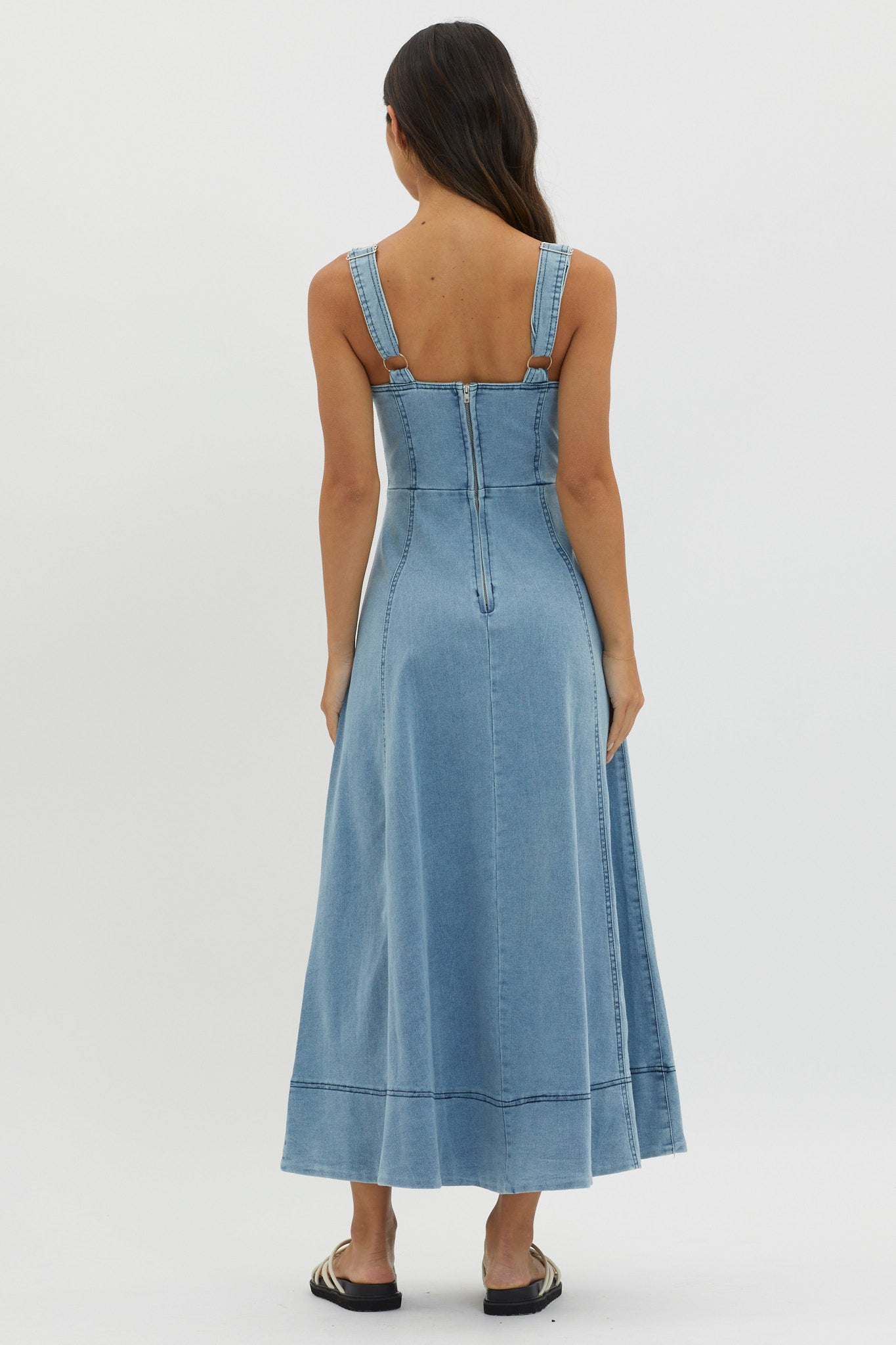 Laureen Pocket Maxi Dress Denim Blue by Selfie Leslie