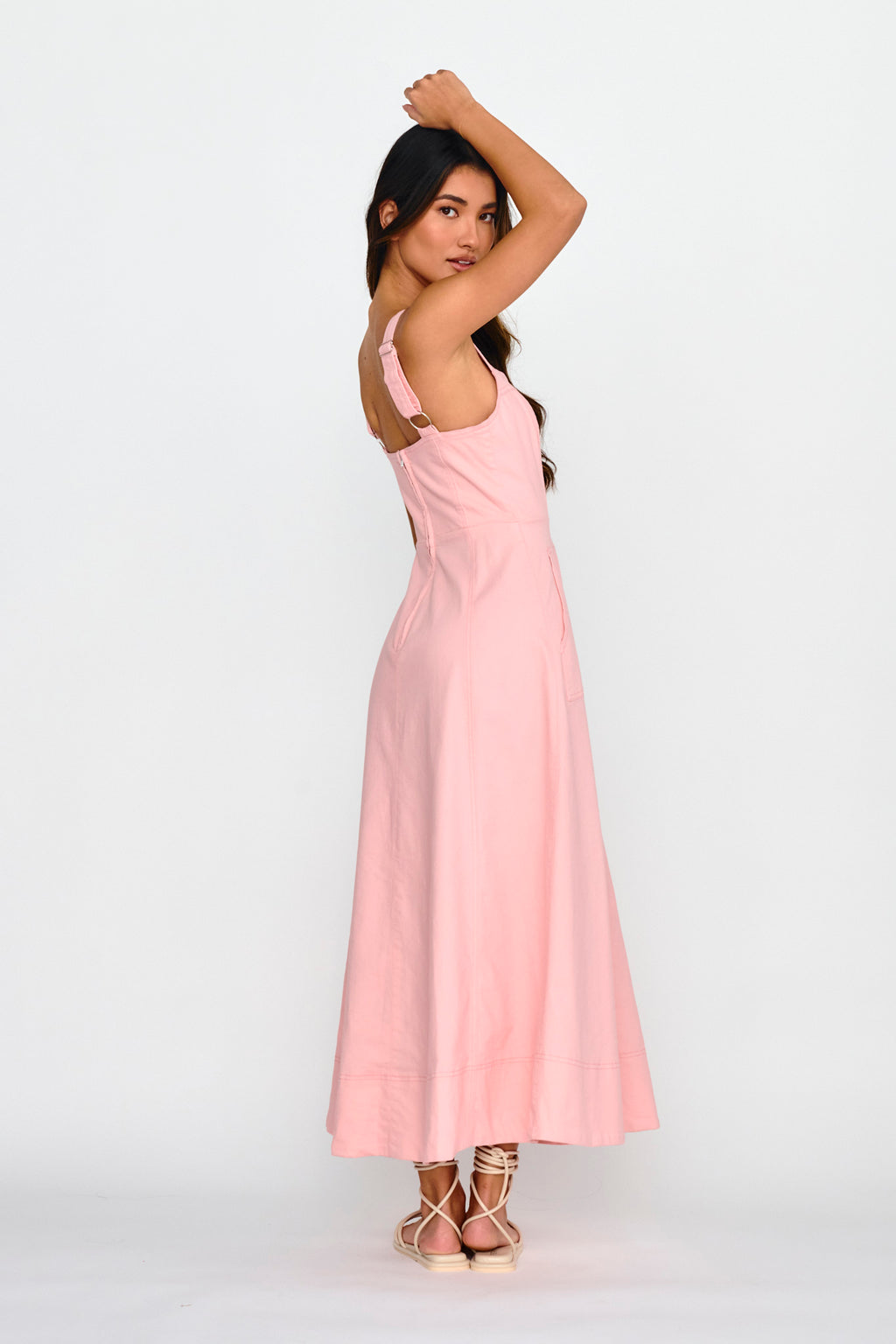 Laureen Pocket Maxi Dress Blush by Selfie Leslie