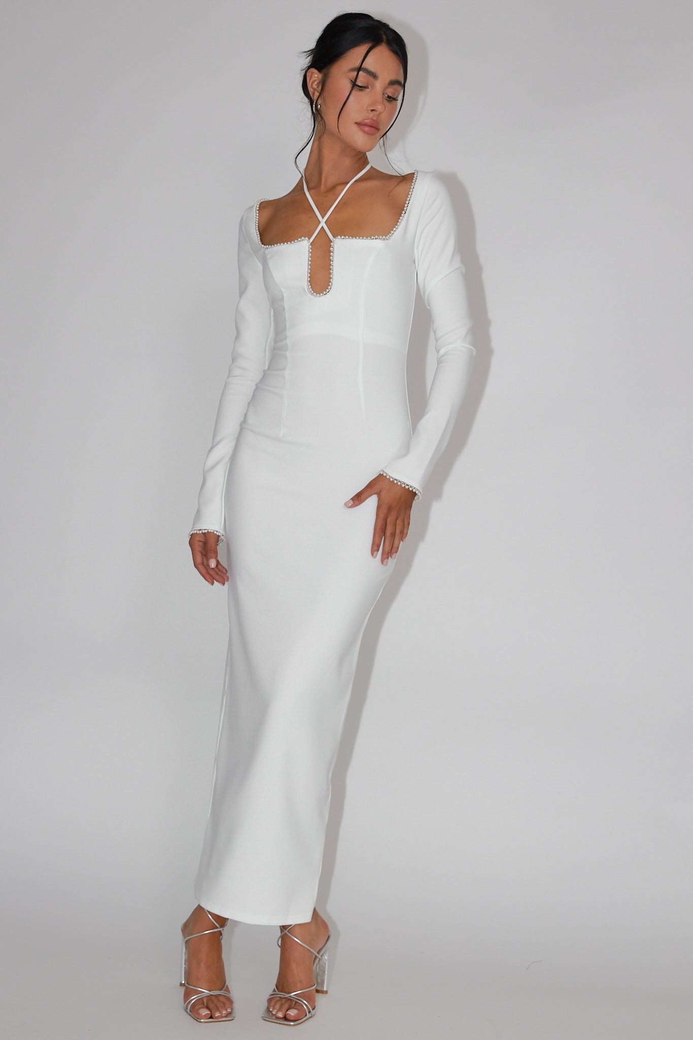 Samantha Midi- Mesh White