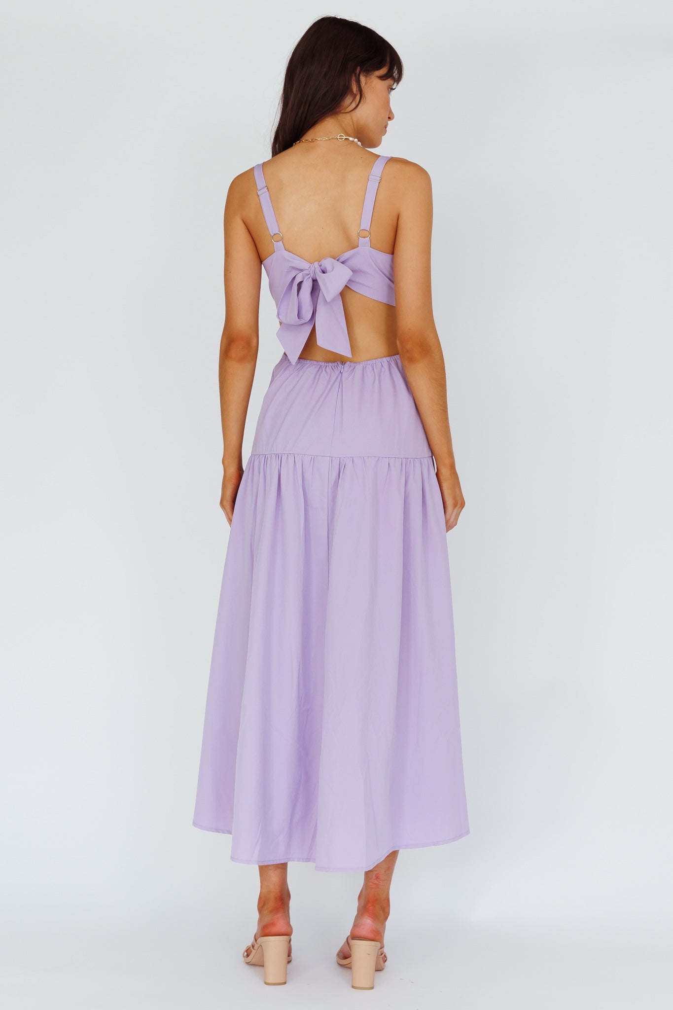 Kassi Gathered Bodice Maxi Dress Lilac by Selfie Leslie