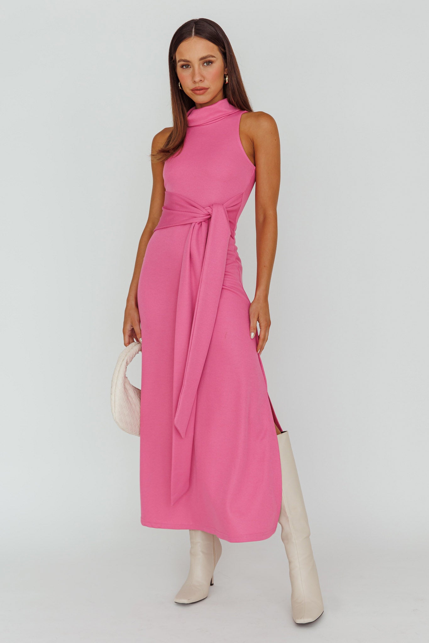 Shop the Make A Way Sleeveless Turtleneck Dress Pink