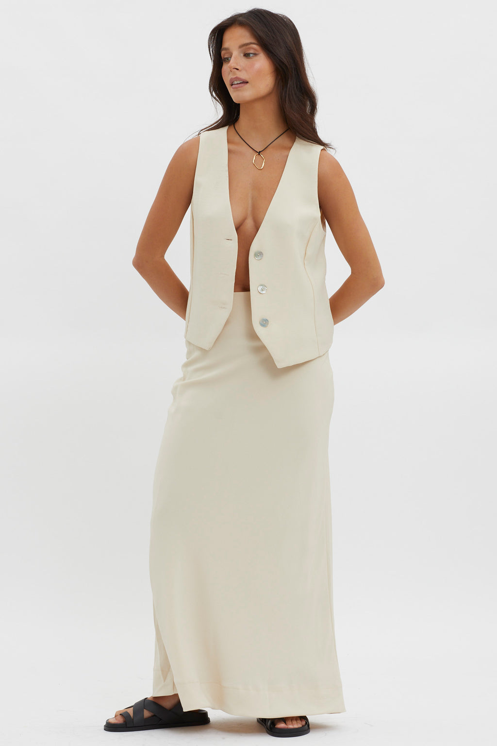 Philomena Midi Skirt Oat by Selfie Leslie