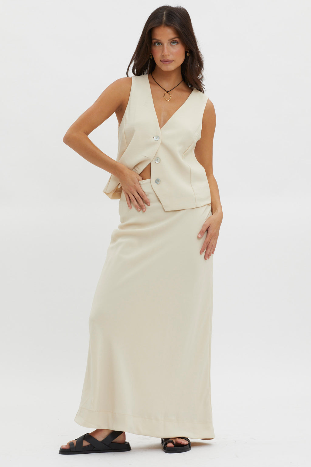 Philomena Midi Skirt Oat by Selfie Leslie
