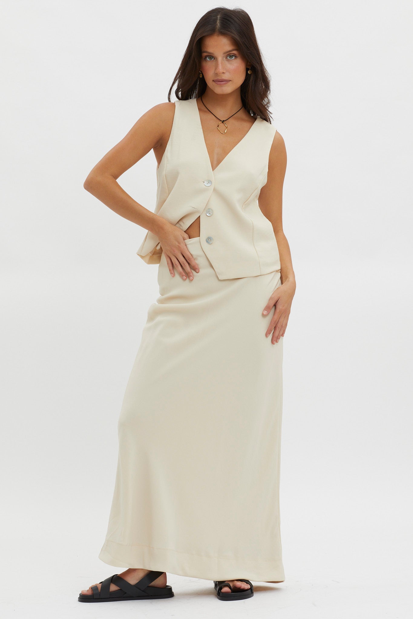 Philomena Midi Skirt Oat by Selfie Leslie