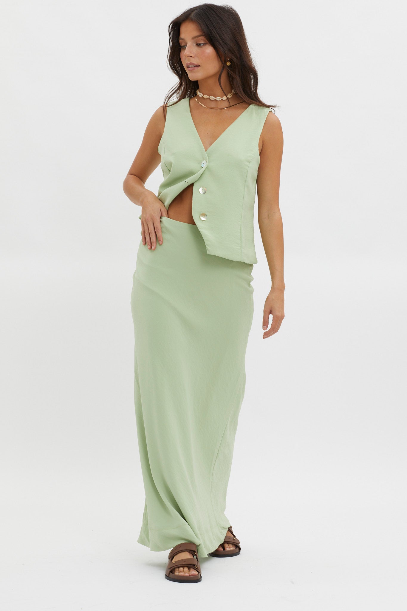 Philomena Midi Skirt Sage by Selfie Leslie