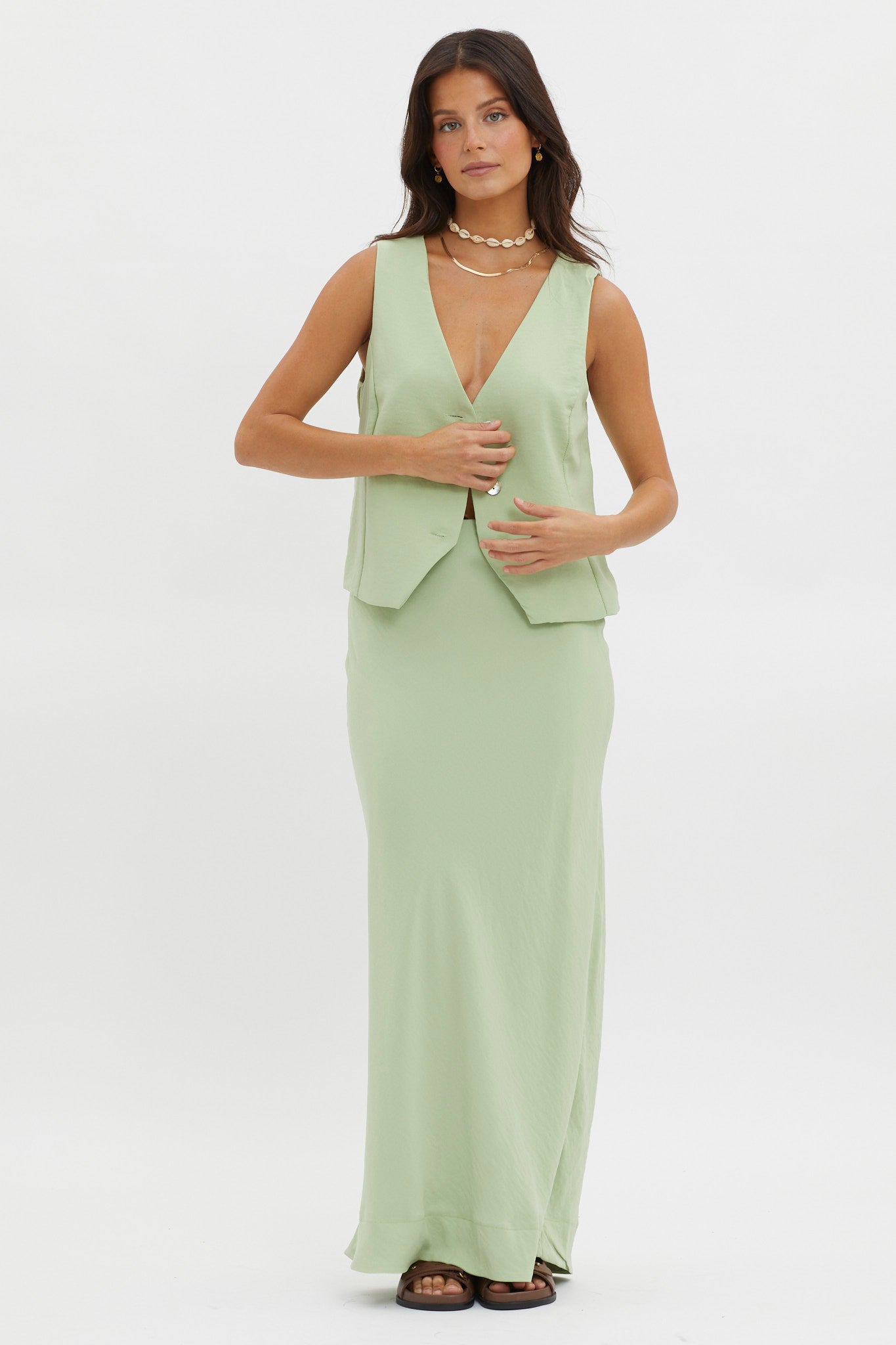 Philomena Midi Skirt Sage by Selfie Leslie