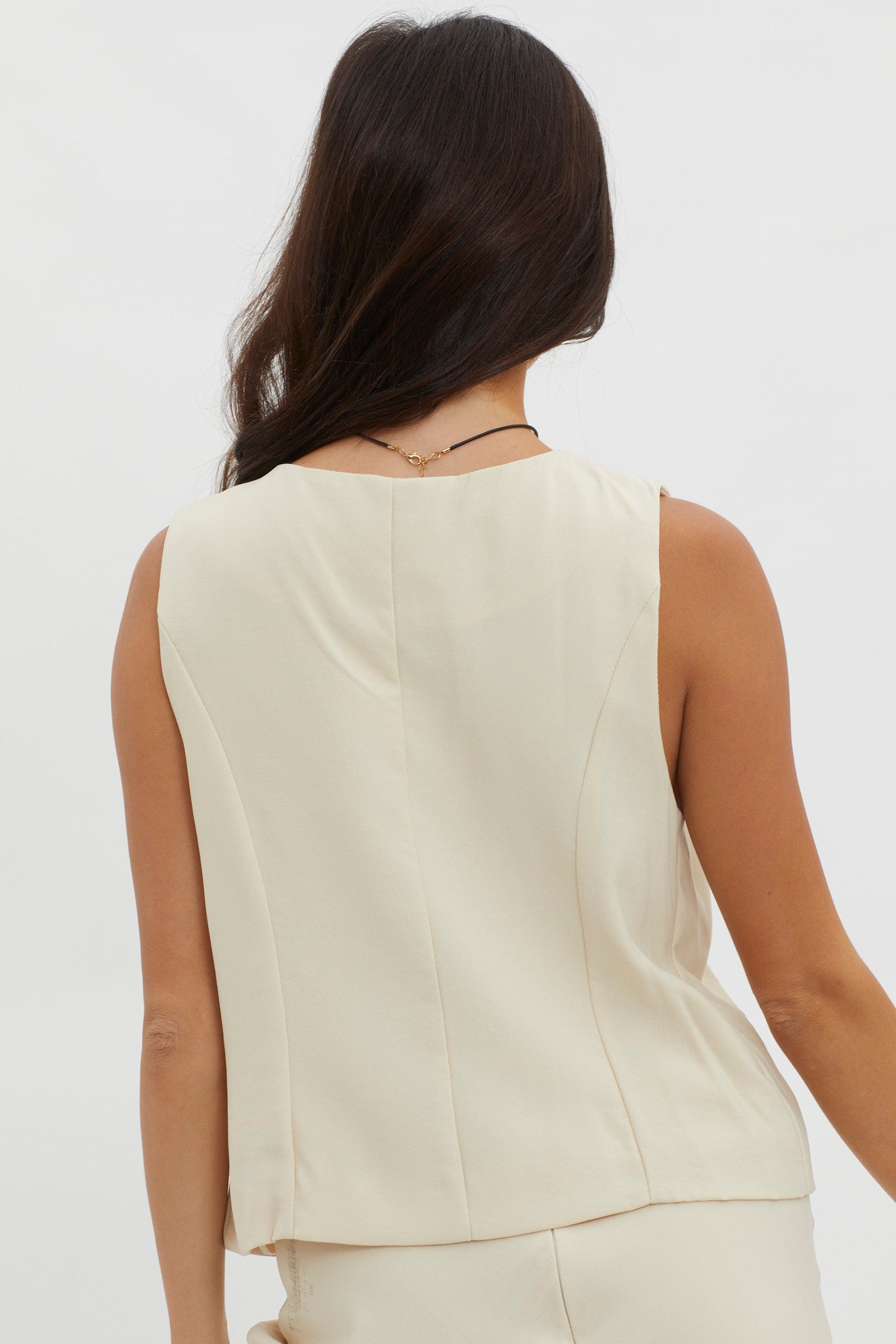 Philomena Button Vest Top Oat by Selfie Leslie