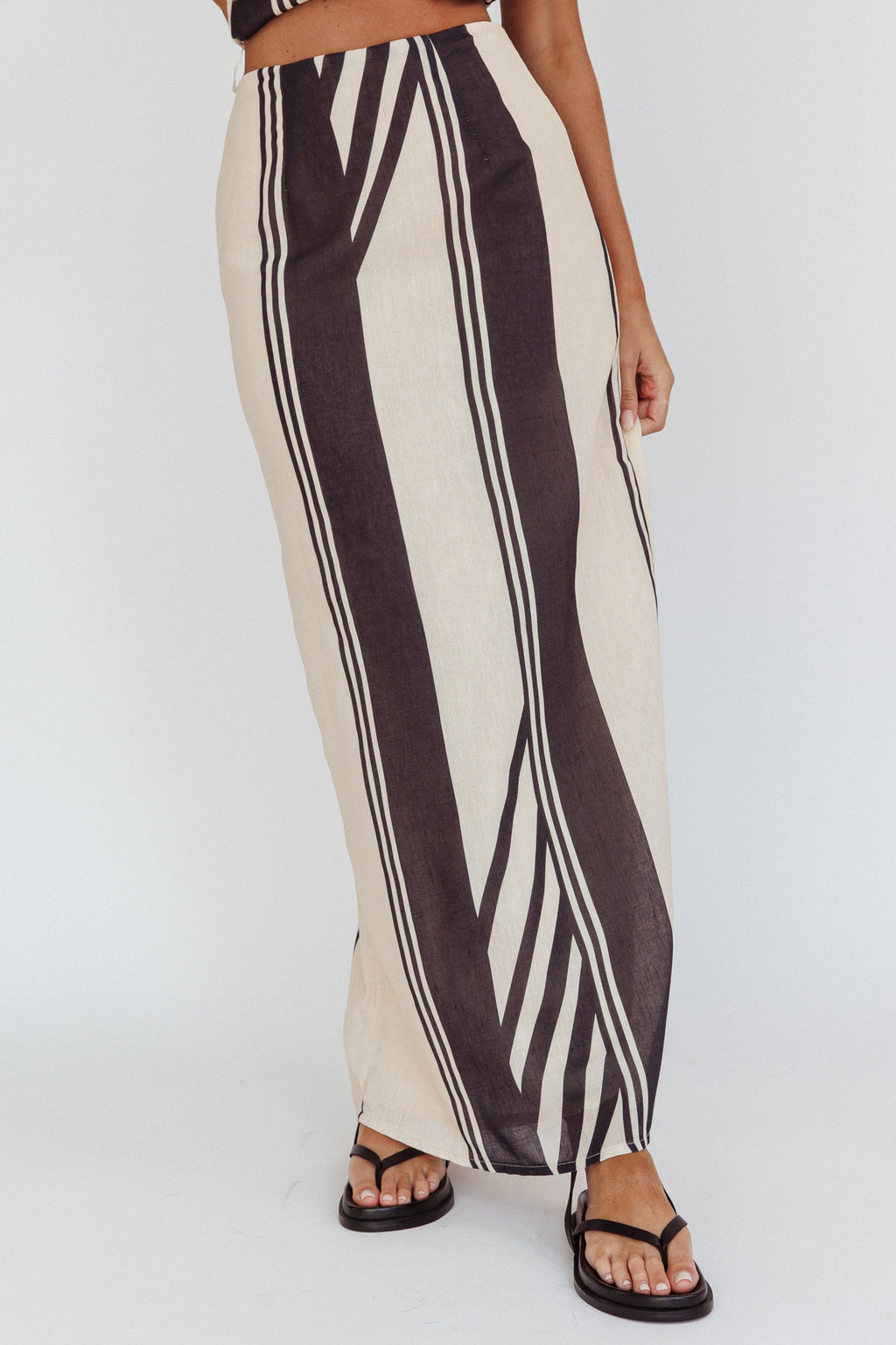 Philomena Maxi Skirt Stripe Black by Selfie Leslie