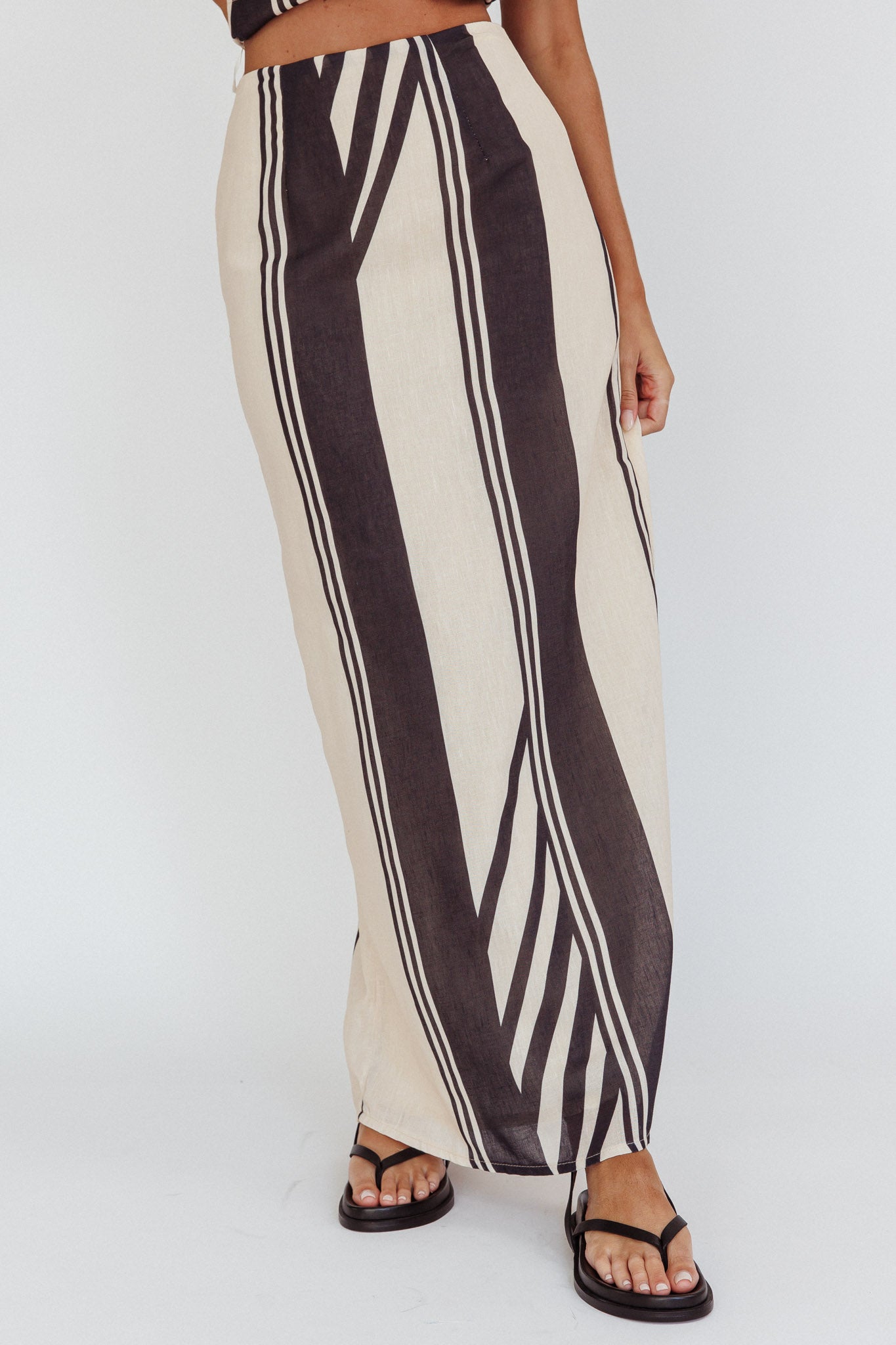 Philomena Maxi Skirt Stripe Black by Selfie Leslie