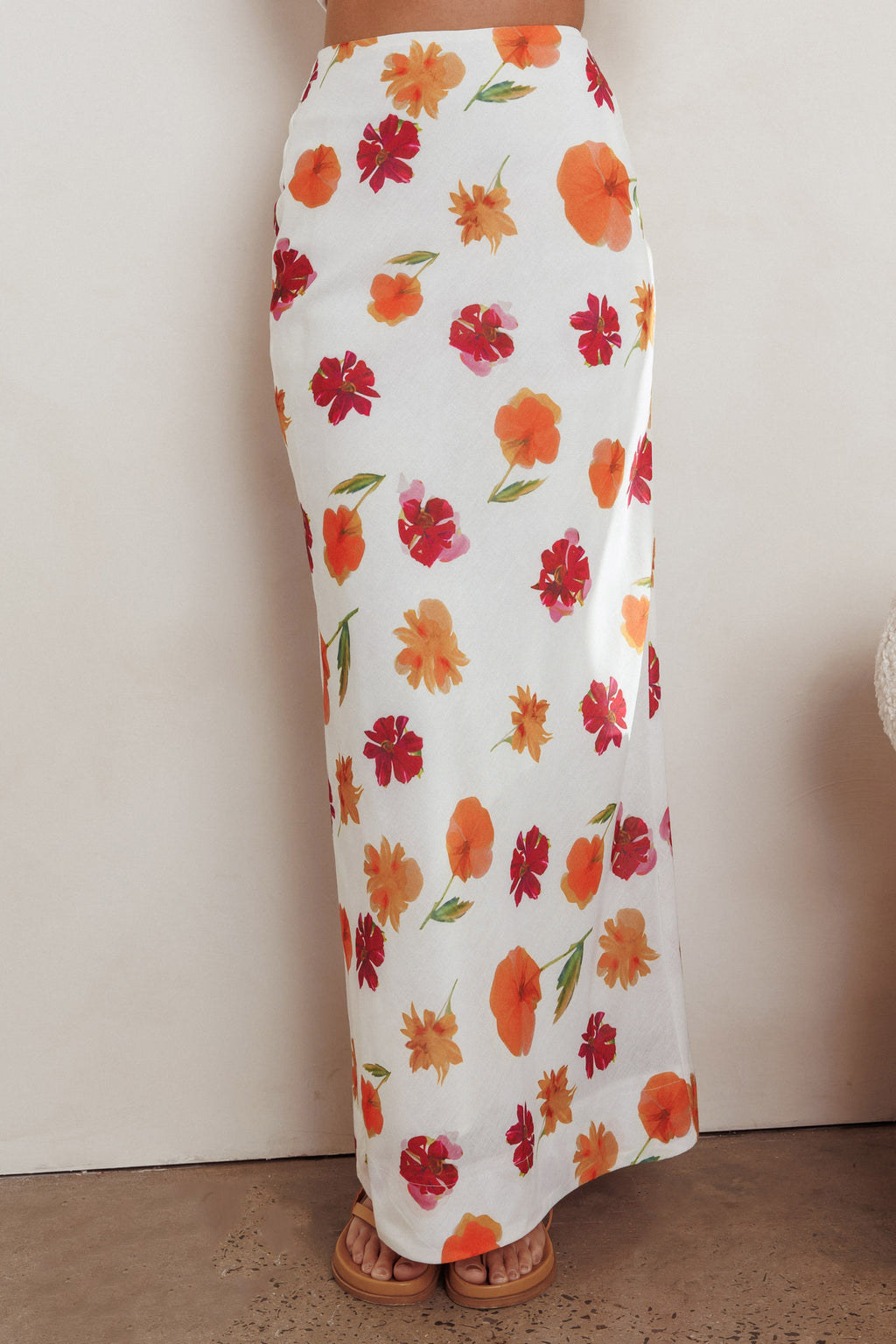 Philomena Maxi Skirt Floral Orange Multi by Selfie Leslie