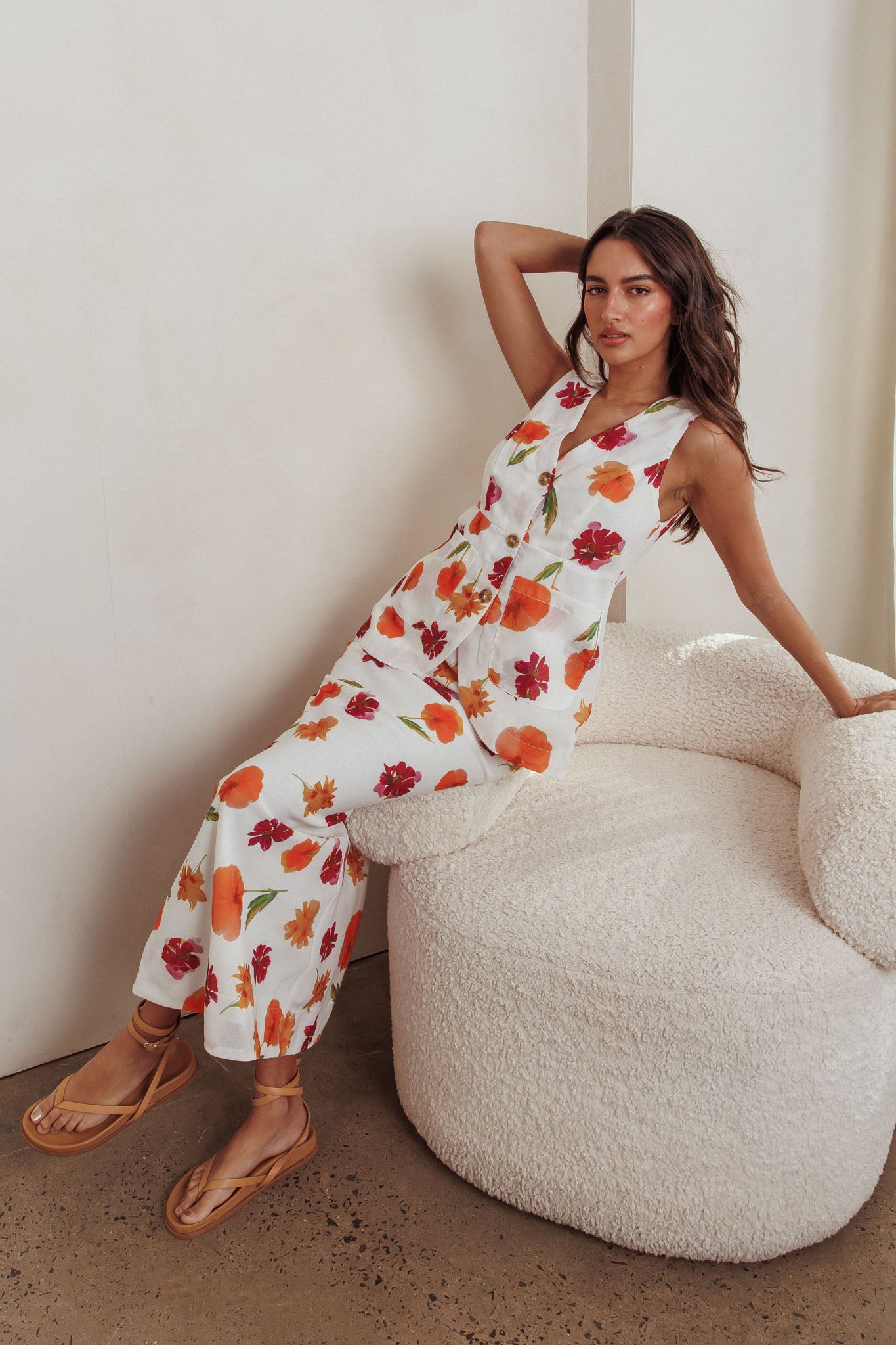 Philomena Maxi Skirt Floral Orange Multi by Selfie Leslie