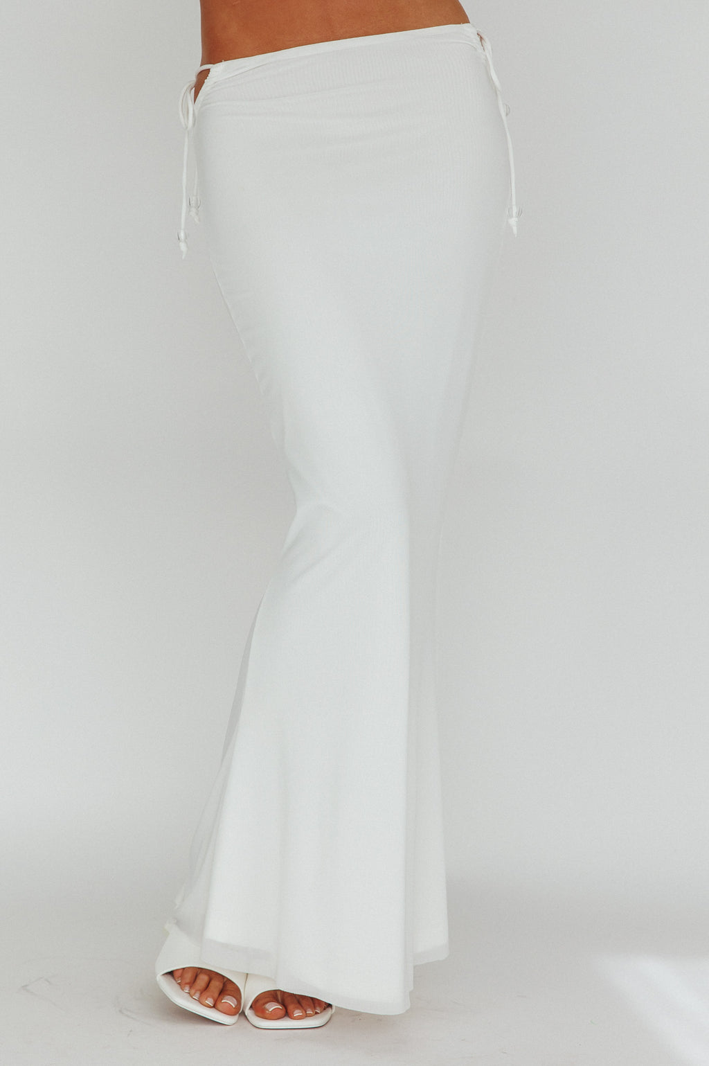 Rana String Tie Side Midi Dress Cream by Selfie Leslie