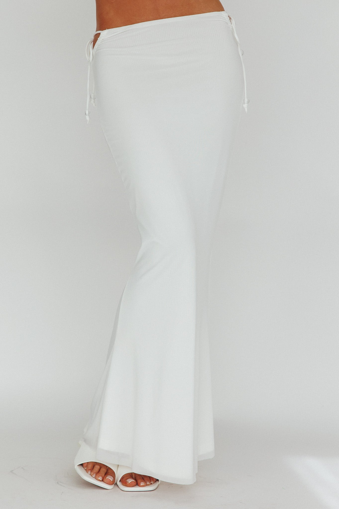 Rana String Tie Side Midi Dress Cream by Selfie Leslie