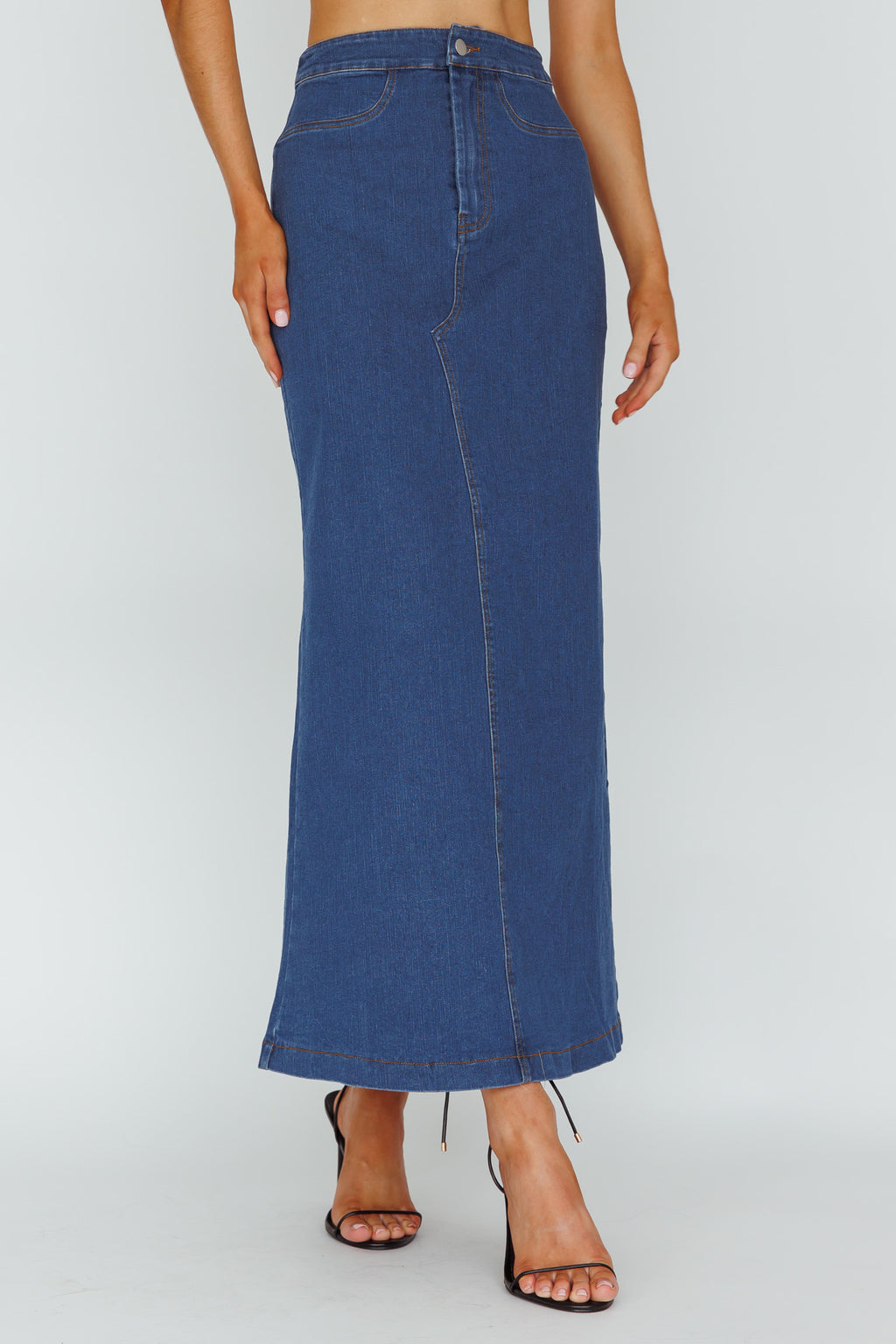 Sinead Denim Maxi Skirt Indigo by Selfie Leslie