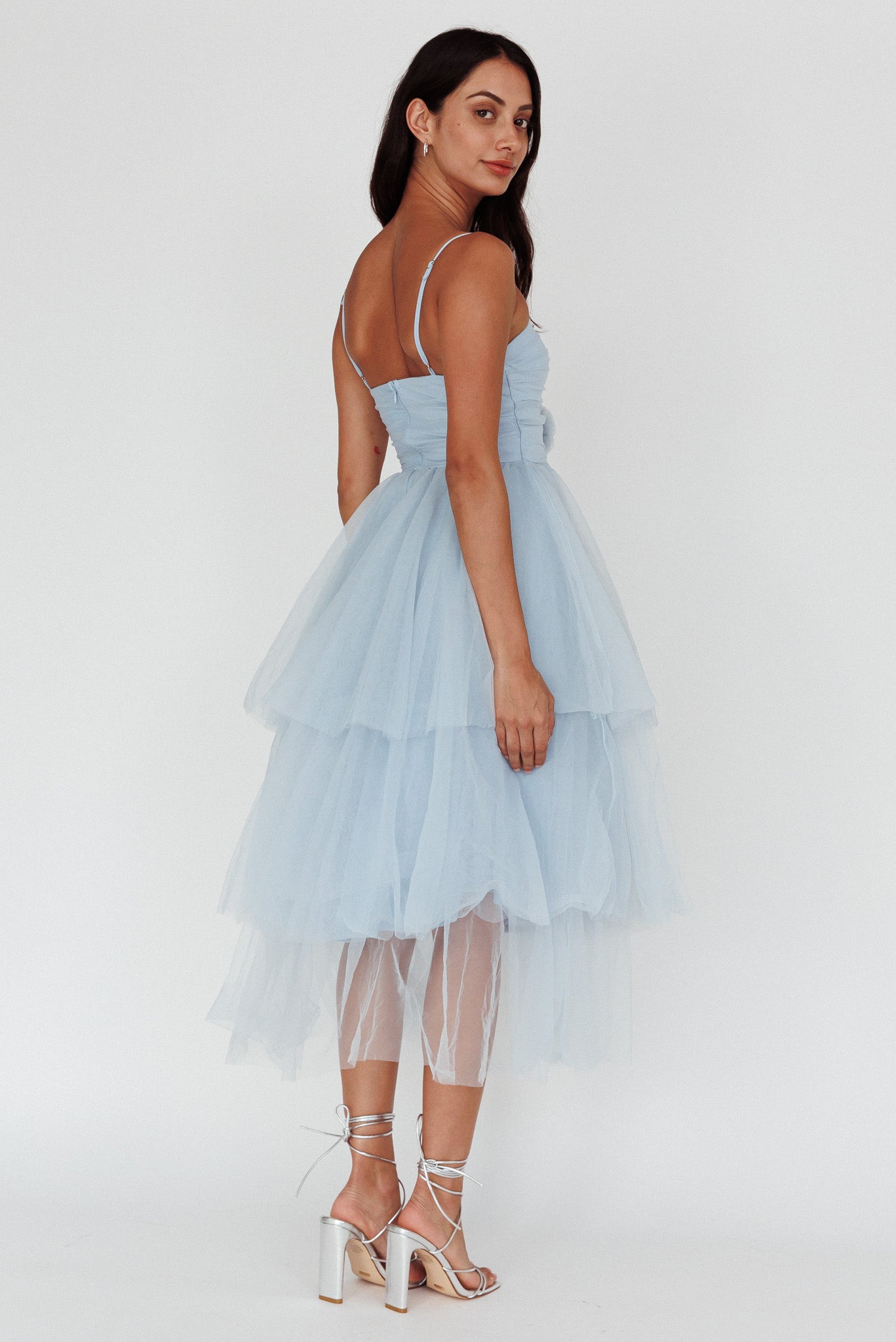Seraphina Rose Bodice Tulle Midi Dress Baby Blue– Selfie Leslie