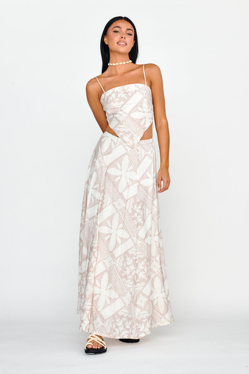 Sought After Maxi Skirt Print Latte by Selfie Leslie