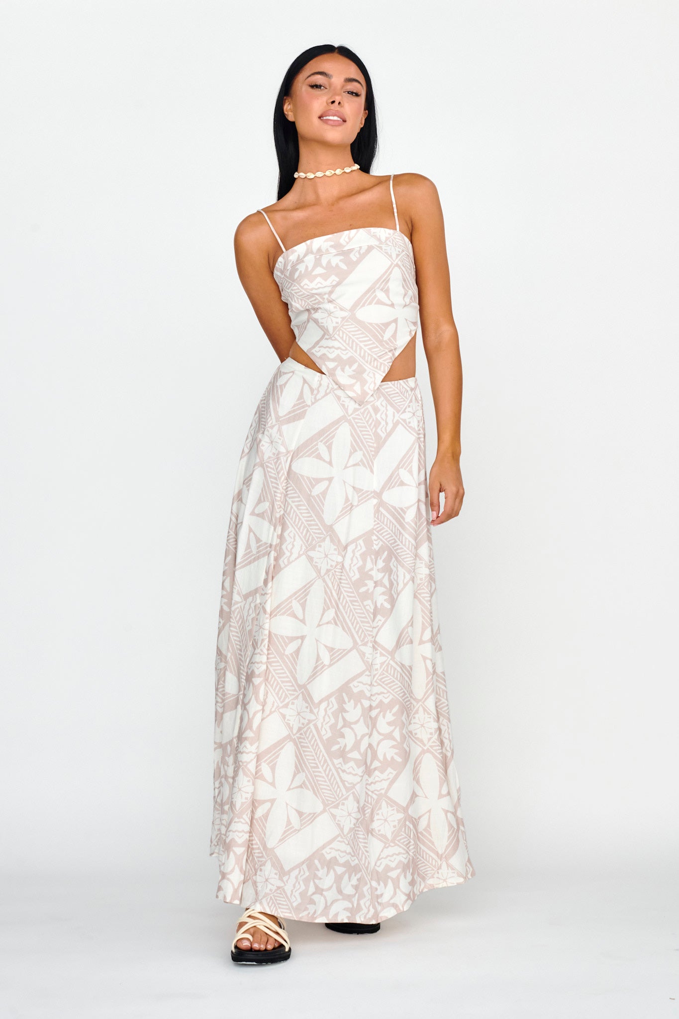 Sought After Maxi Skirt Print Latte by Selfie Leslie