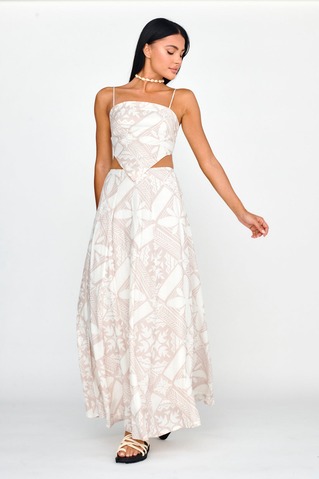 Sought After Maxi Skirt Print Latte by Selfie Leslie
