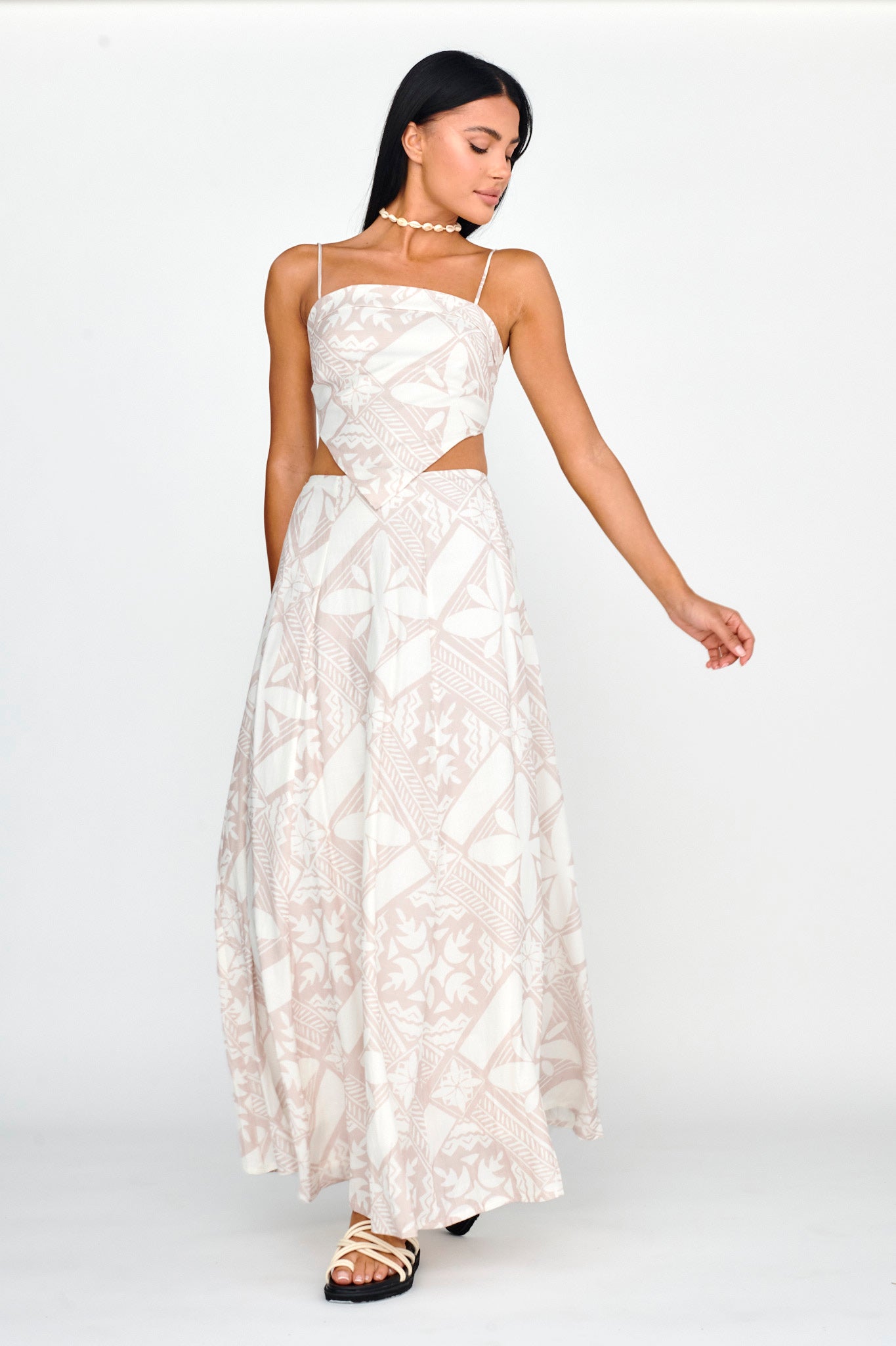 Sought After Maxi Skirt Print Latte by Selfie Leslie