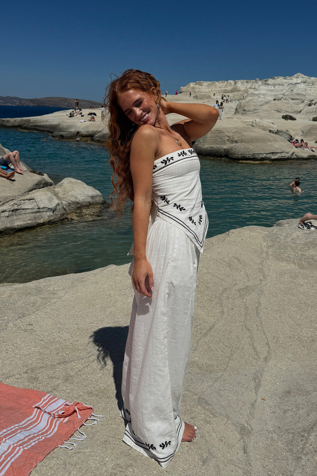 Sought After Wide-Leg Pocket Pants Off White by Selfie Leslie