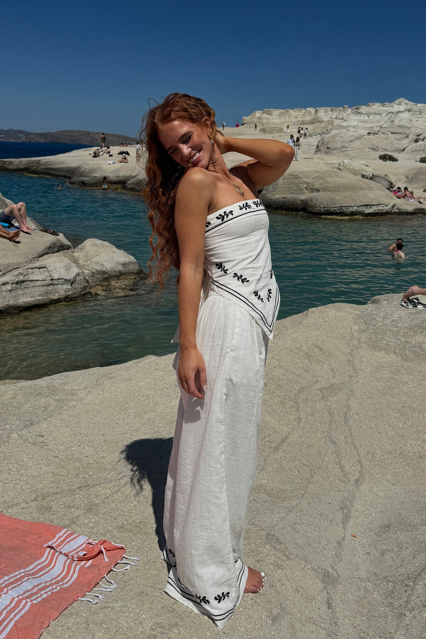 Sought After Wide-Leg Pocket Pants Off White by Selfie Leslie