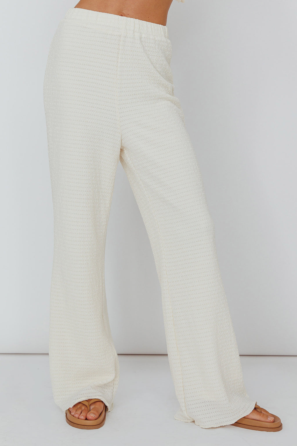 Austin City Textured Pants Cream by Selfie Leslie