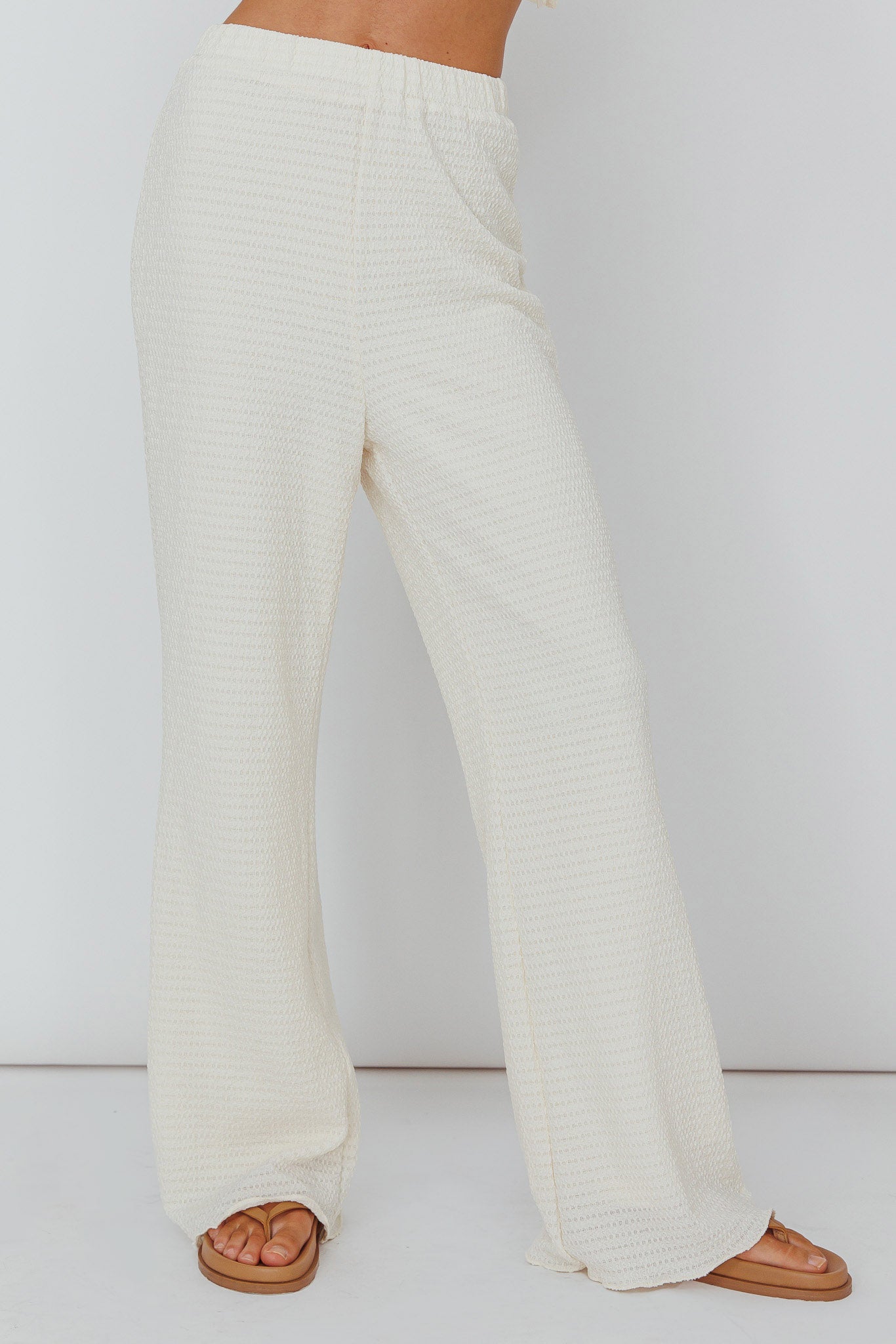 Austin City Textured Pants Cream by Selfie Leslie