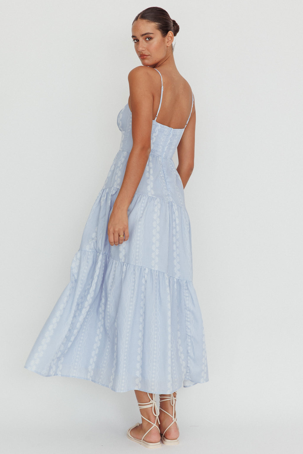 Doe Tied Bust Maxi Dress Blue by Selfie Leslie
