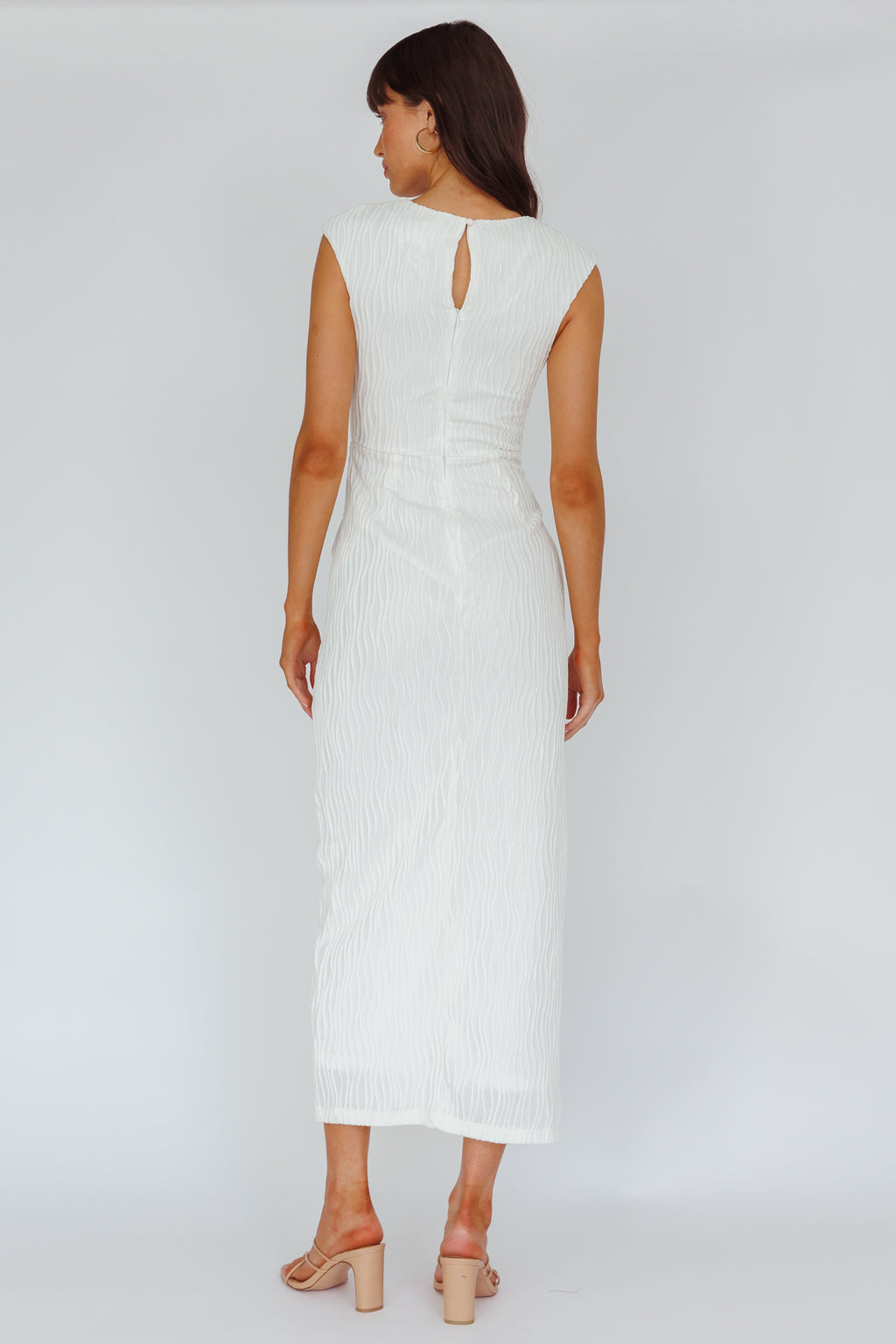 Like A Movie Cap Sleeve Midi Dress Cream by Selfie Leslie