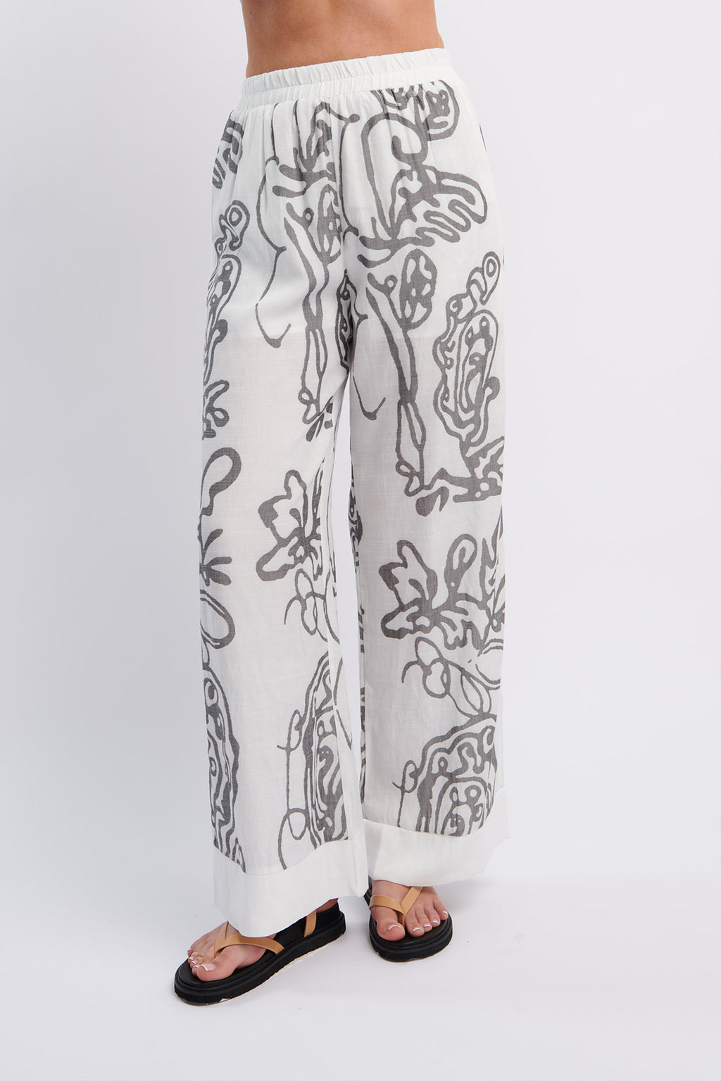 Oceania Long Pants Print White by Selfie Leslie