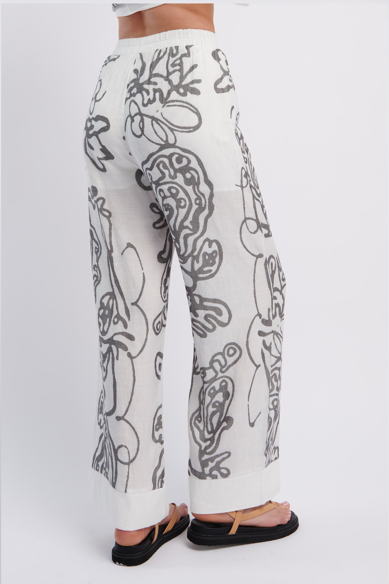 Oceania Long Pants Print White by Selfie Leslie