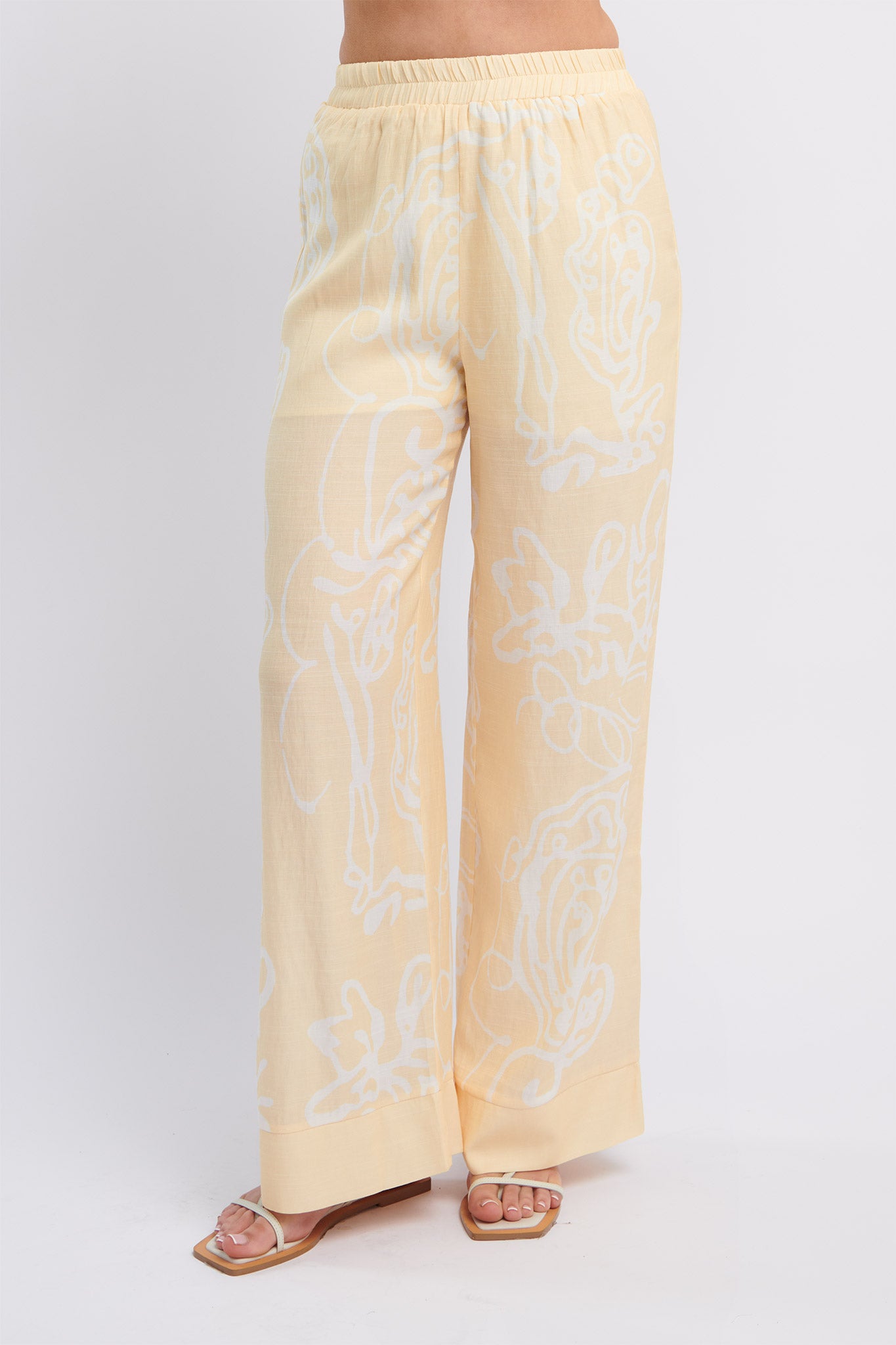 Oceania Long Pants Print Yellow by Selfie Leslie