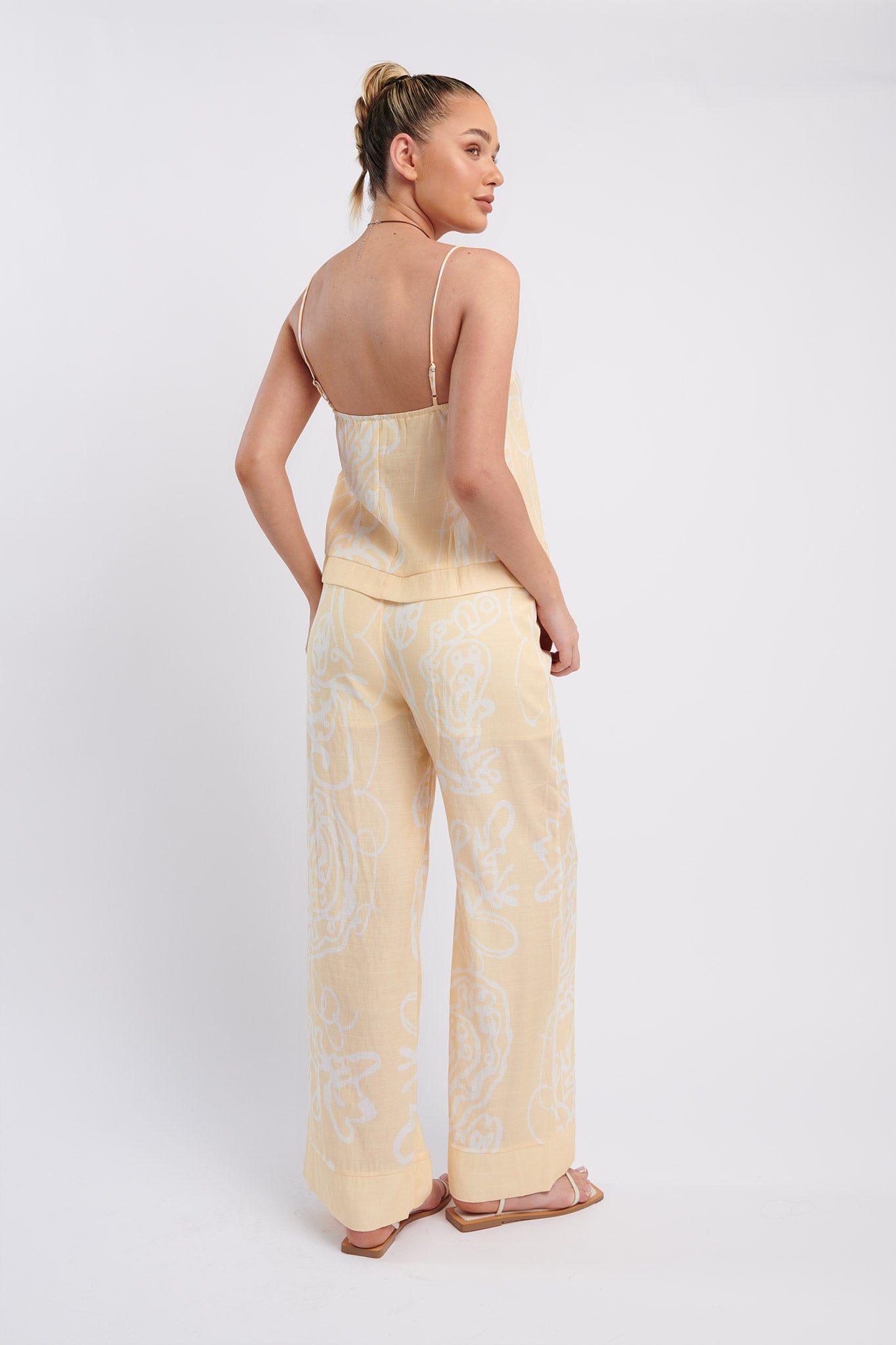 Oceania Long Pants Print Yellow by Selfie Leslie