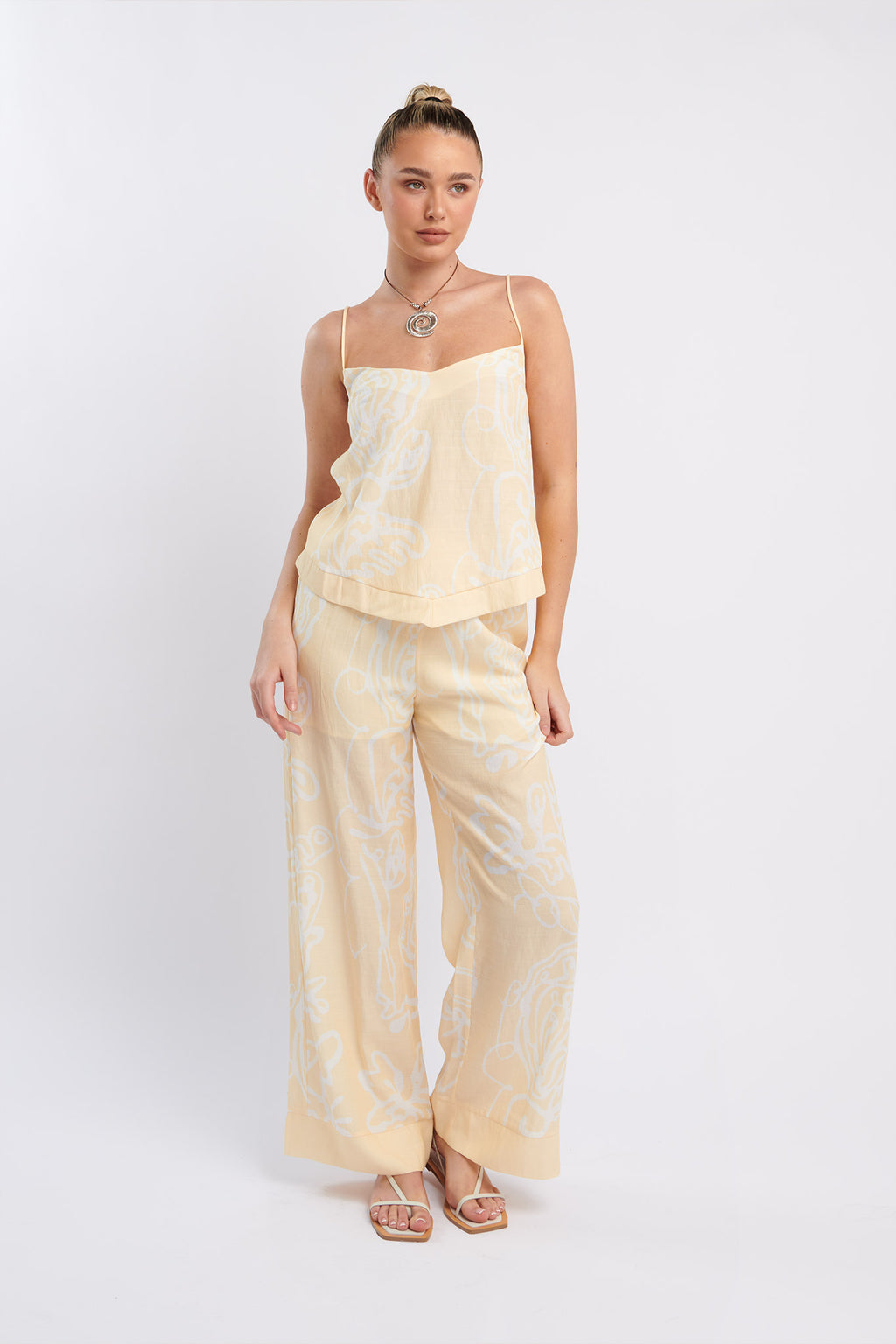 Oceania Long Pants Print Yellow by Selfie Leslie