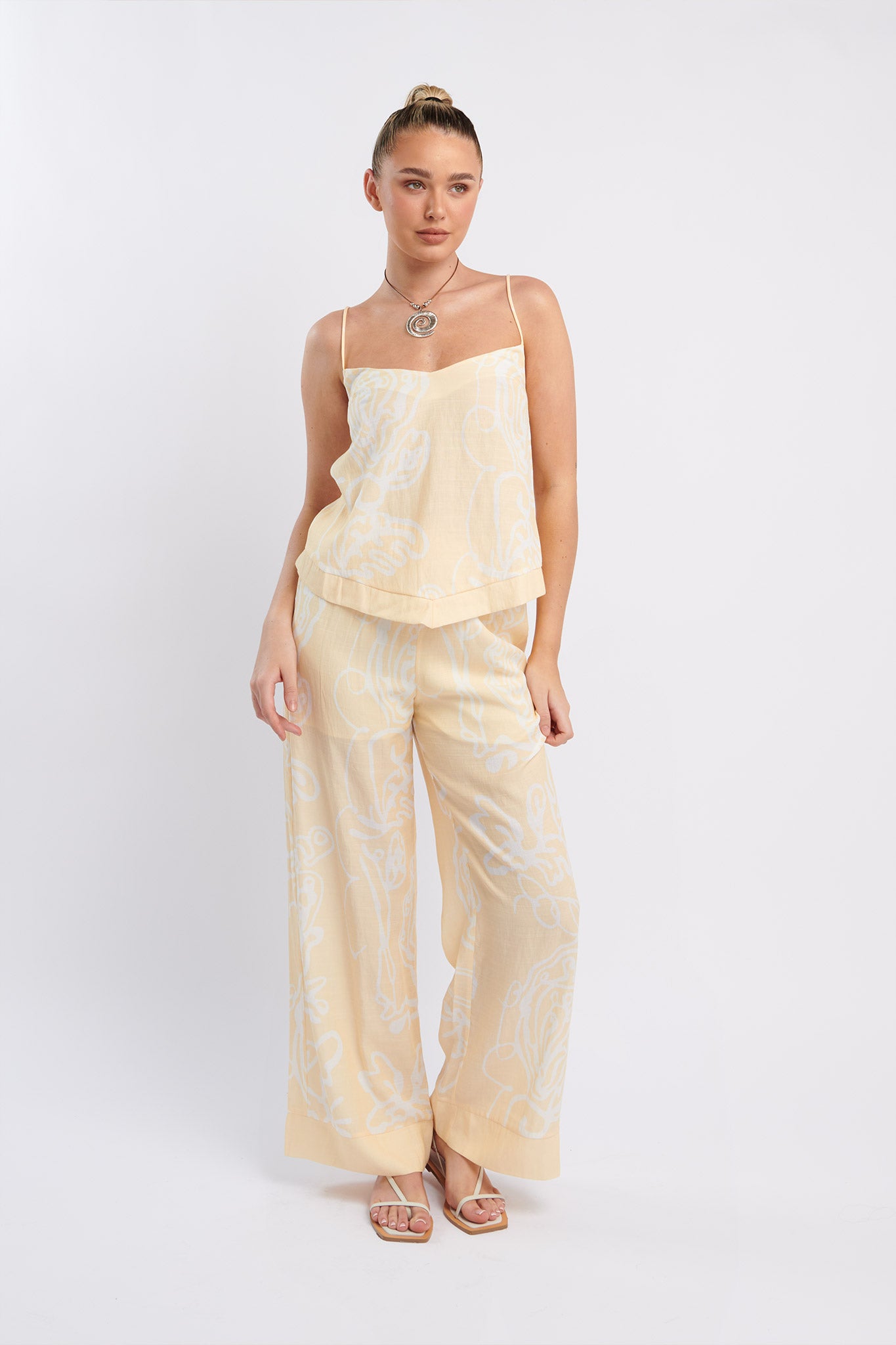 Oceania Long Pants Print Yellow by Selfie Leslie