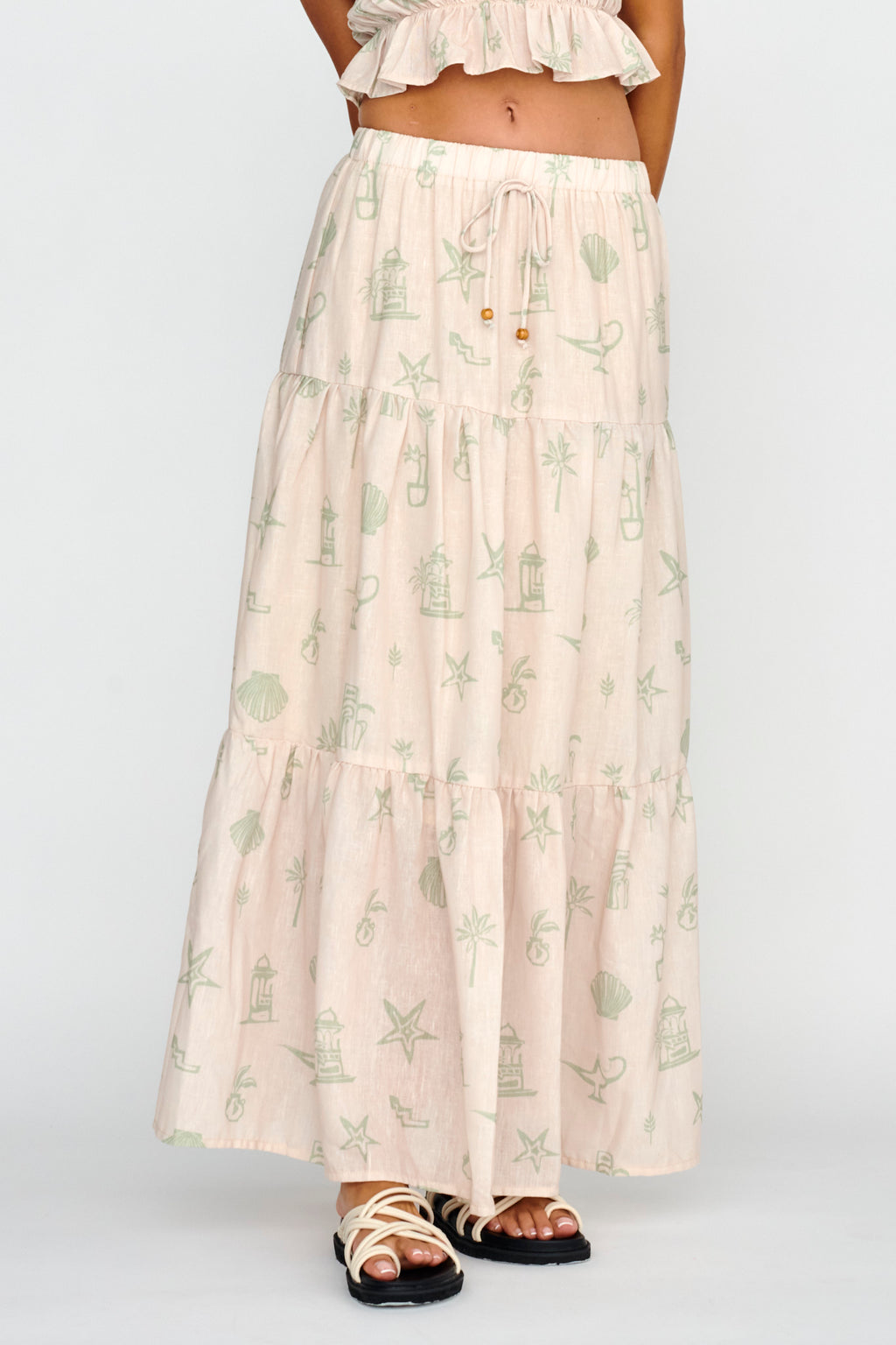 South Bay Maxi Skirt Print Sage by Selfie Leslie